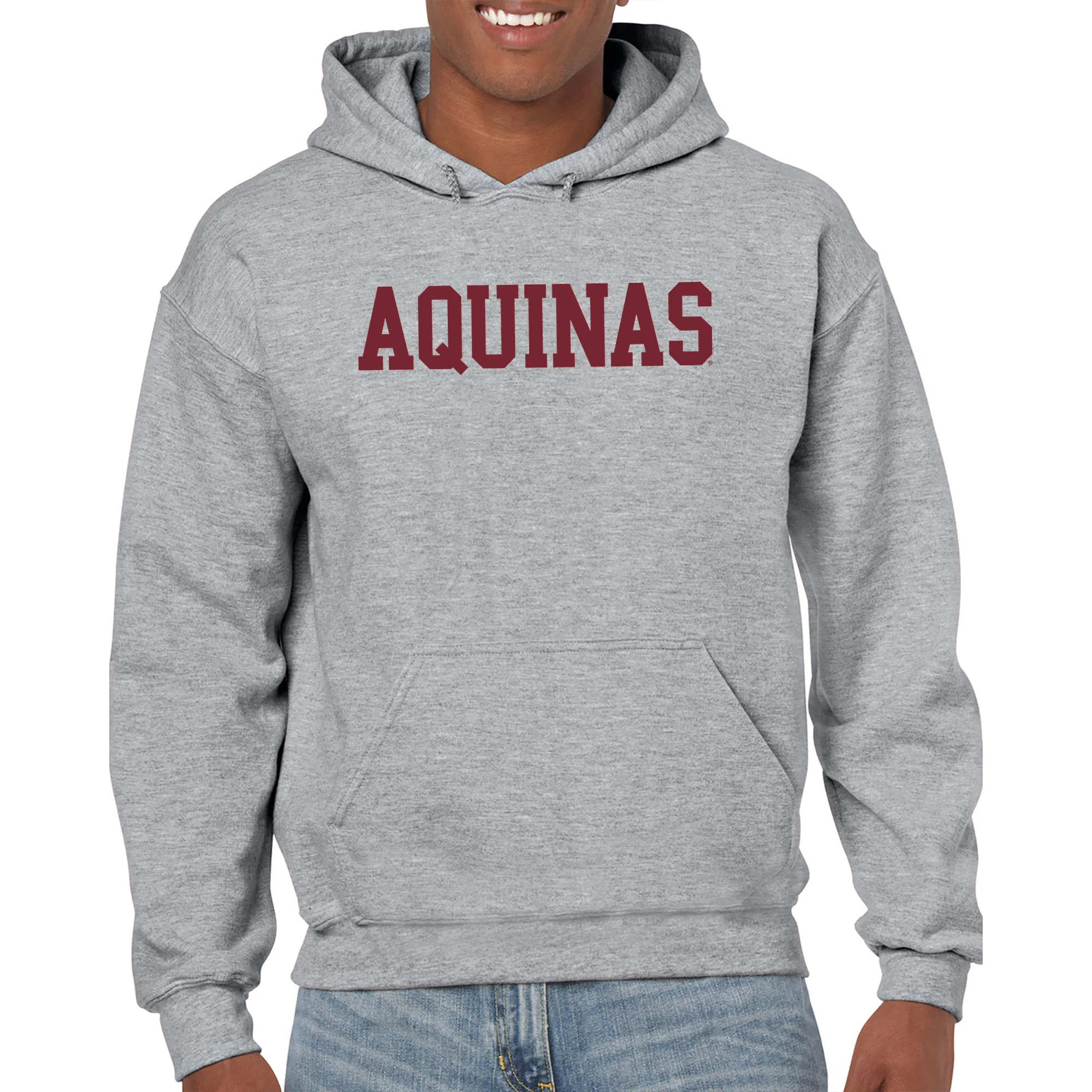 Aquinas Saints Basic Block Hoodie - Sport Grey - Image 3