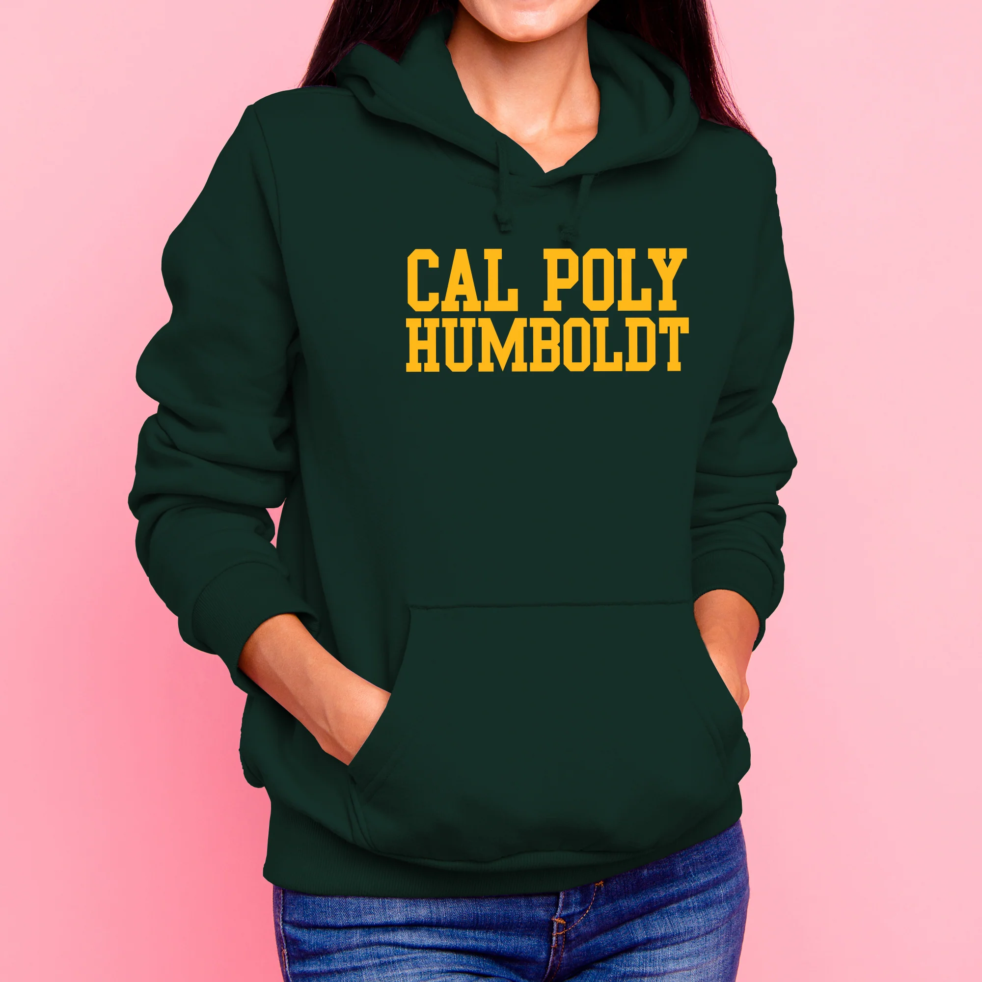 Cal Poly Humboldt Lumberjacks Basic Block Hoodie - Forest - Image 4