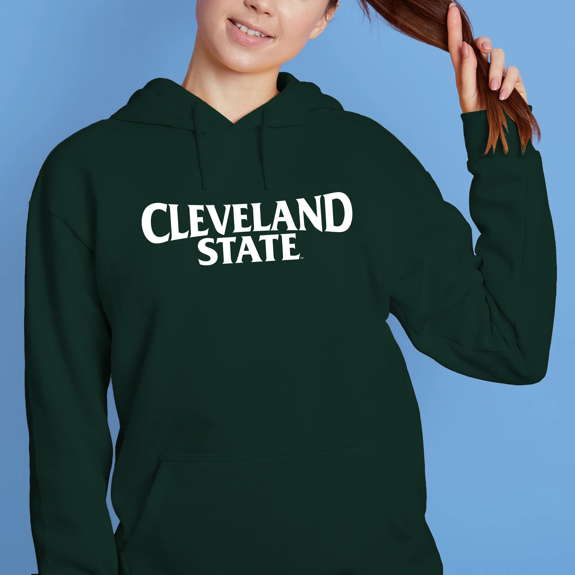 Cleveland State Vikings Basic Block Hoodie - Forest - Image 4