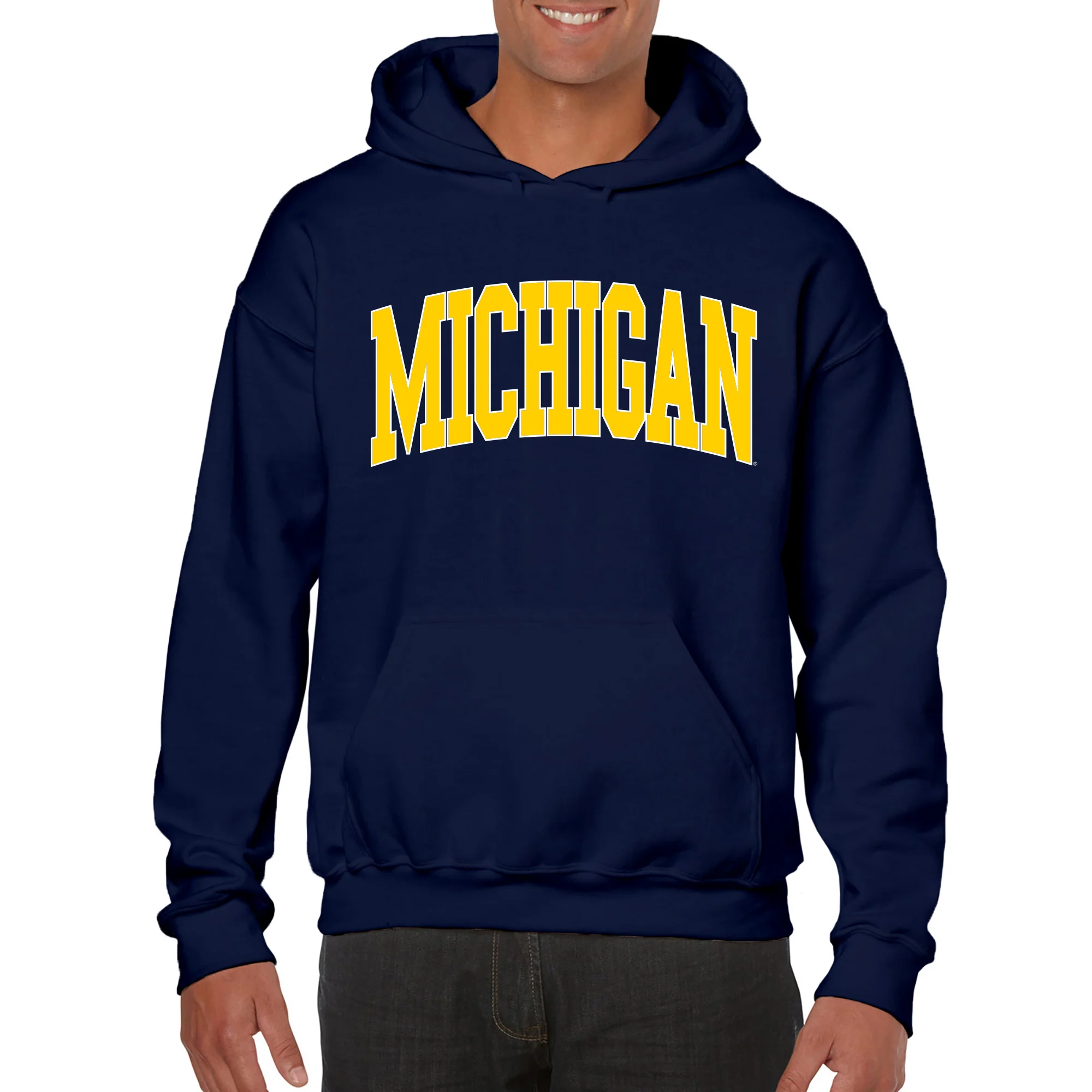 Michigan Wolverines Mega Arch Hoodie - Navy - Image 3