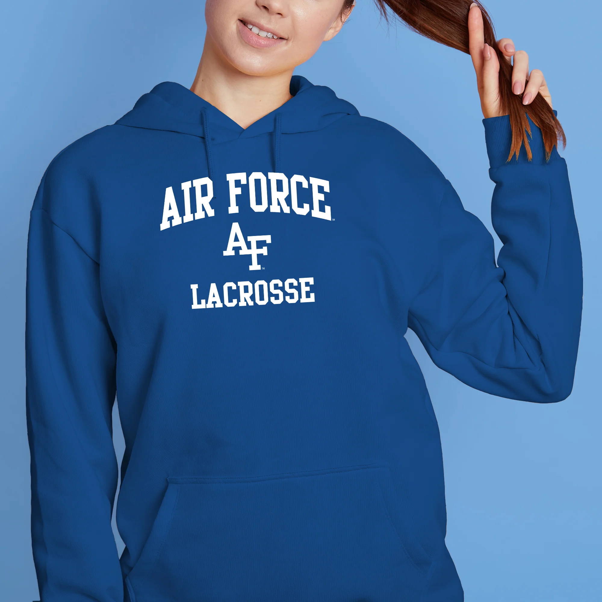 Air Force Academy Arch Logo Lacrosse Hoodie - Royal - Image 4