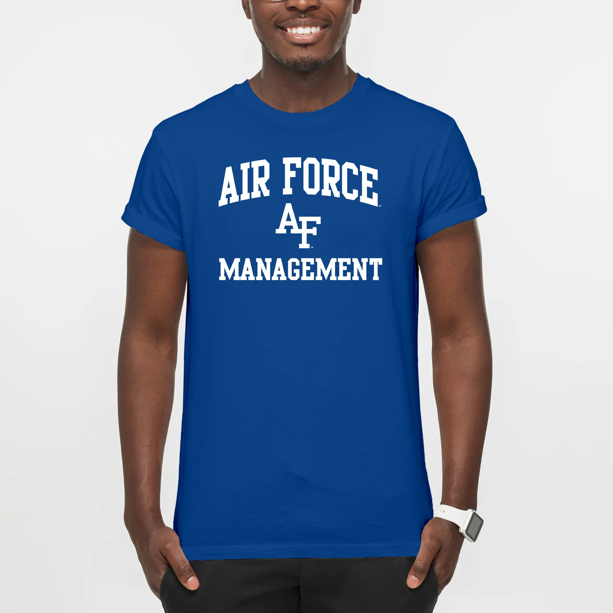 Air Force Academy Arch Logo Management T-Shirt - Royal - Image 3