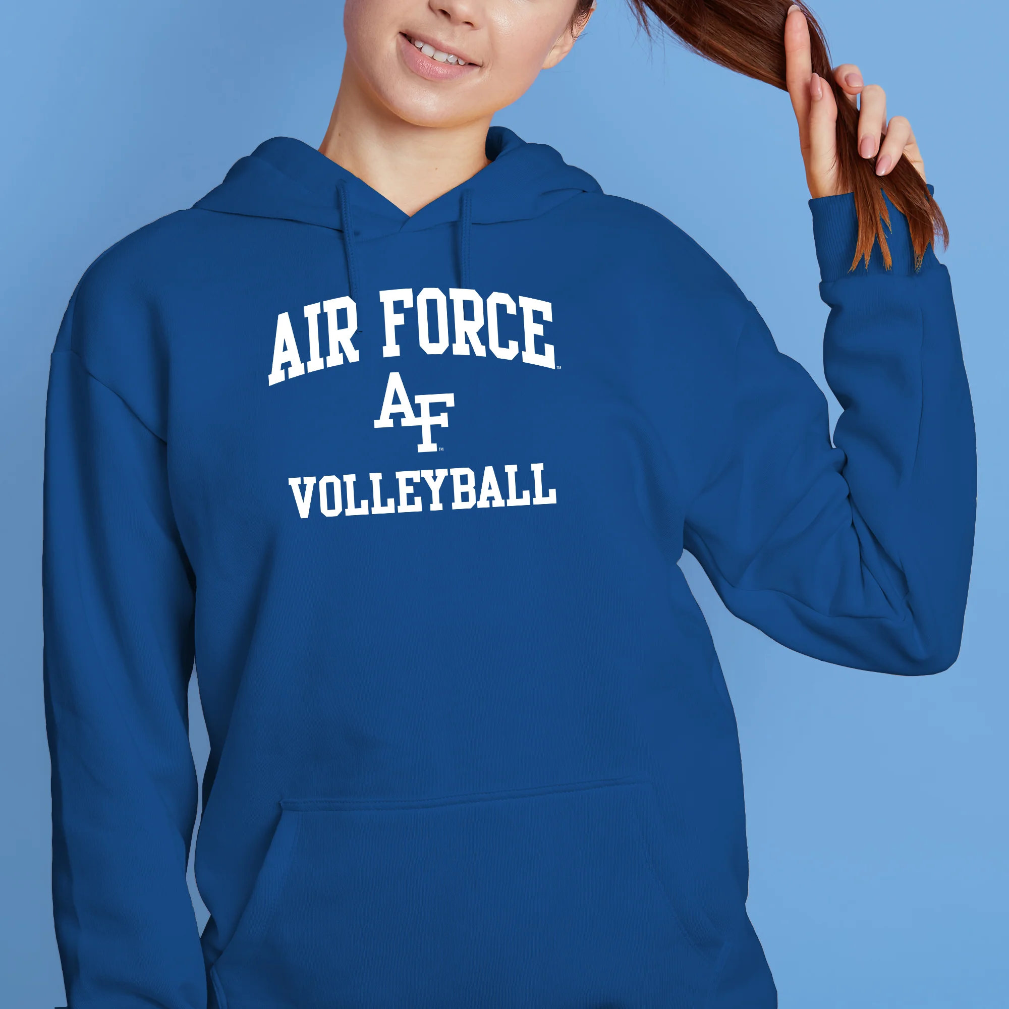 Air Force Academy Arch Logo Volleyball Hoodie - Royal - Image 4