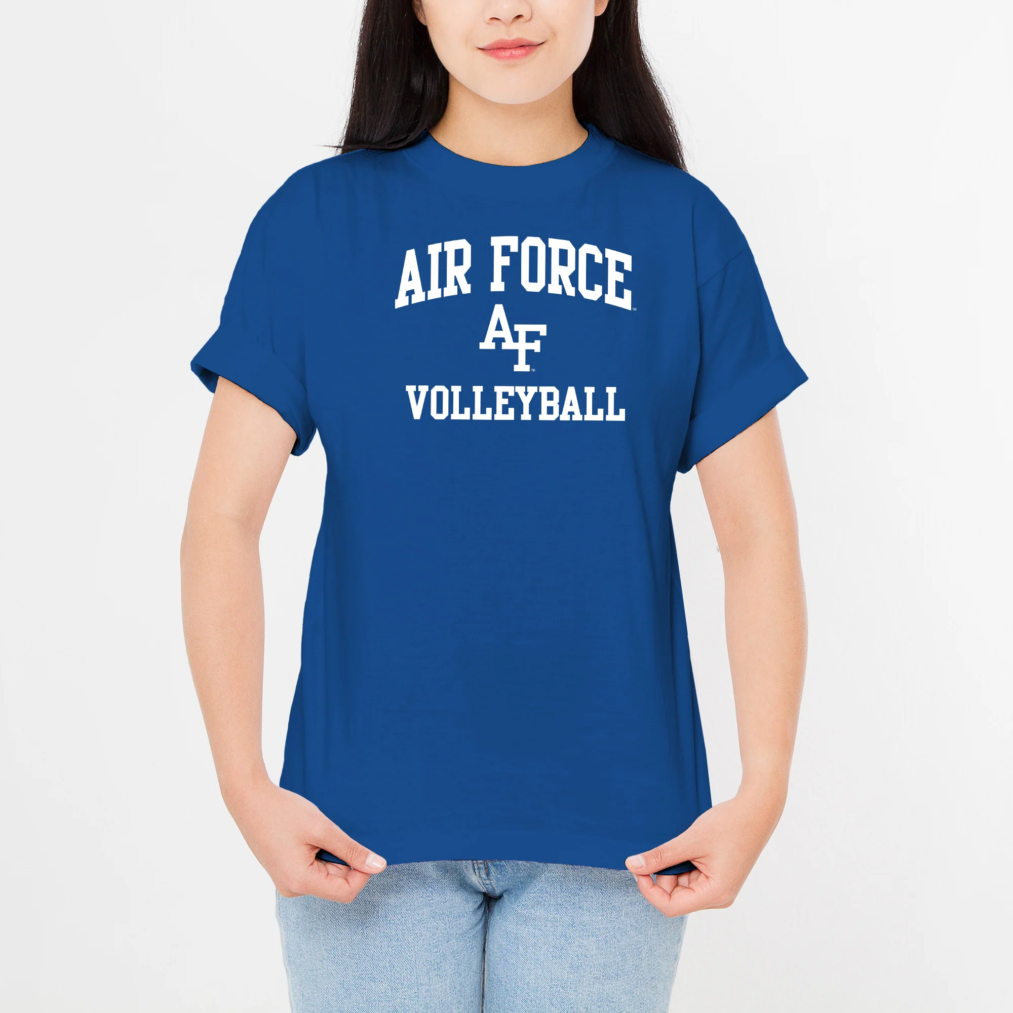 Air Force Academy Arch Logo Volleyball T-Shirt - Royal - Image 4