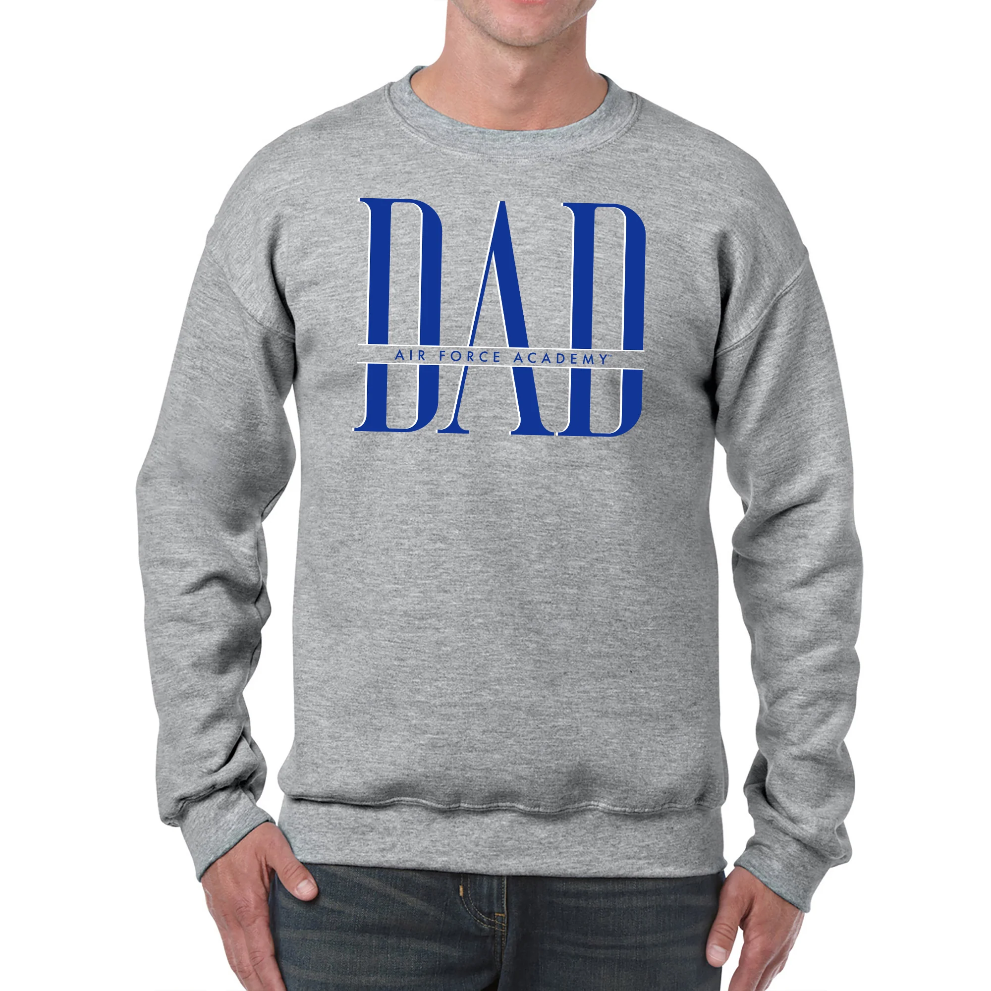 Air Force Academy Falcons Classic Dad Crewneck Sweatshirt - Sport Grey - Image 3