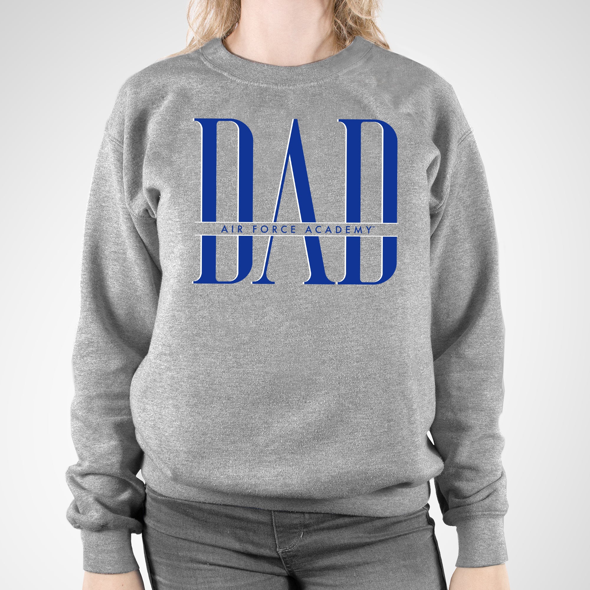Air Force Academy Falcons Classic Dad Crewneck Sweatshirt - Sport Grey - Image 4
