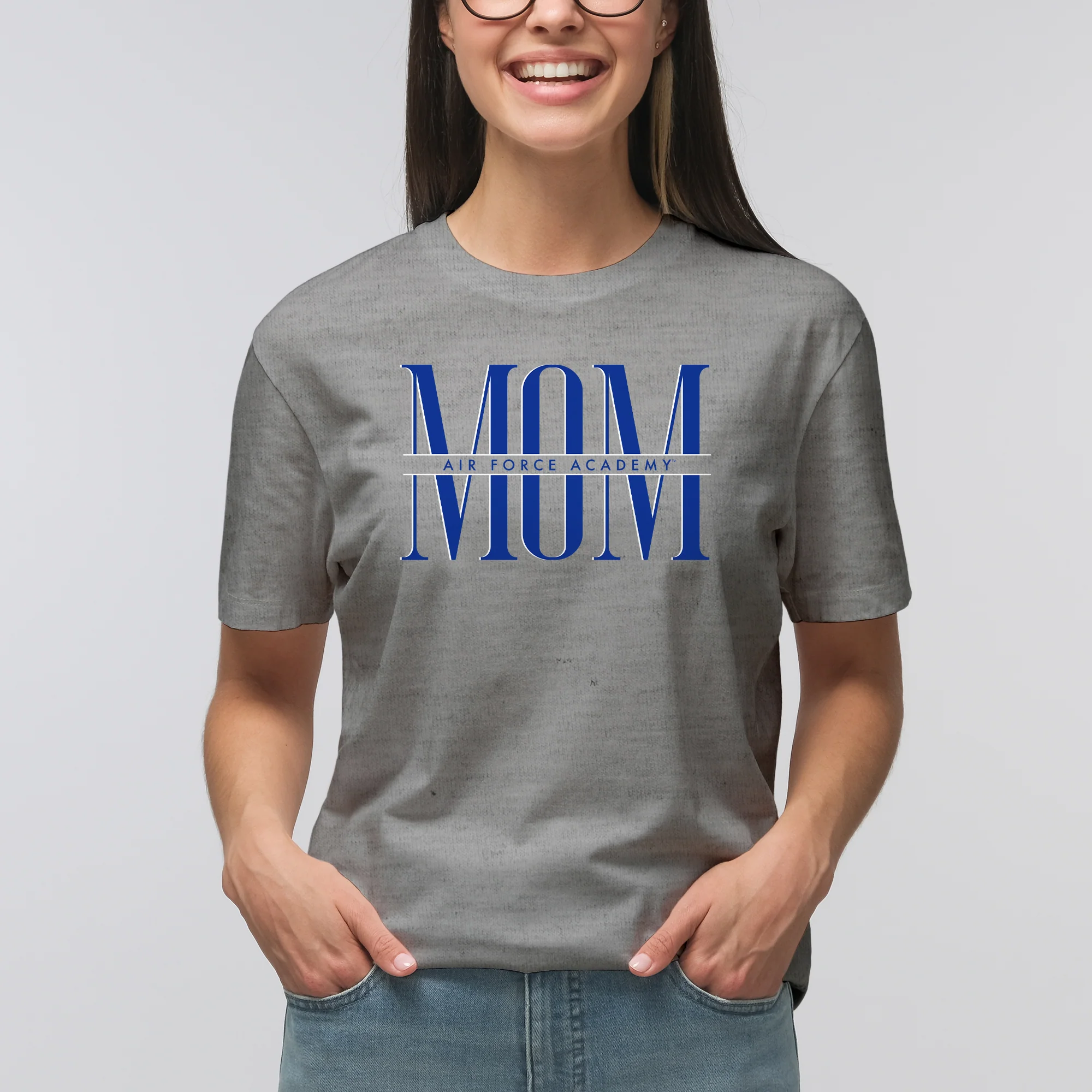 Air Force Academy Falcons Classic Mom T-Shirt - Sport Grey - Image 4