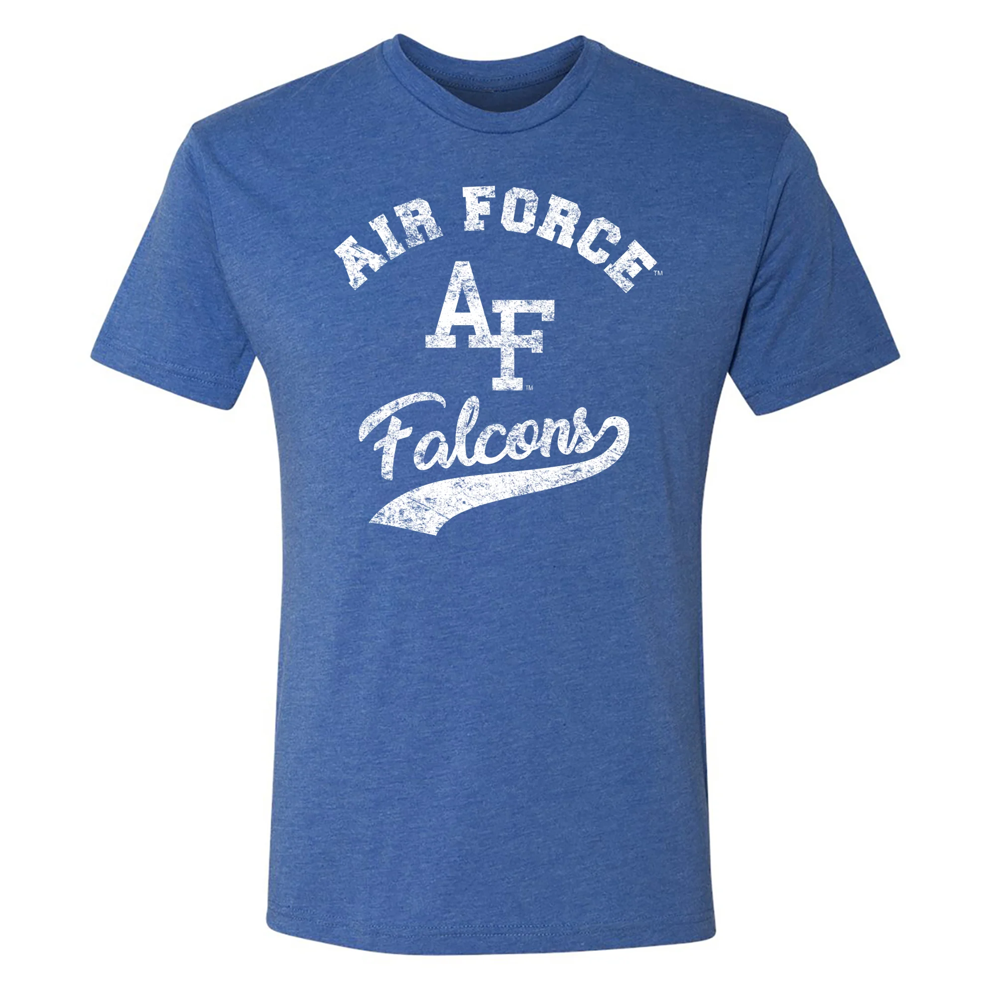 Air Force Academy Falcons Retro Script Premium Triblend T-Shirt - Vintage Royal
