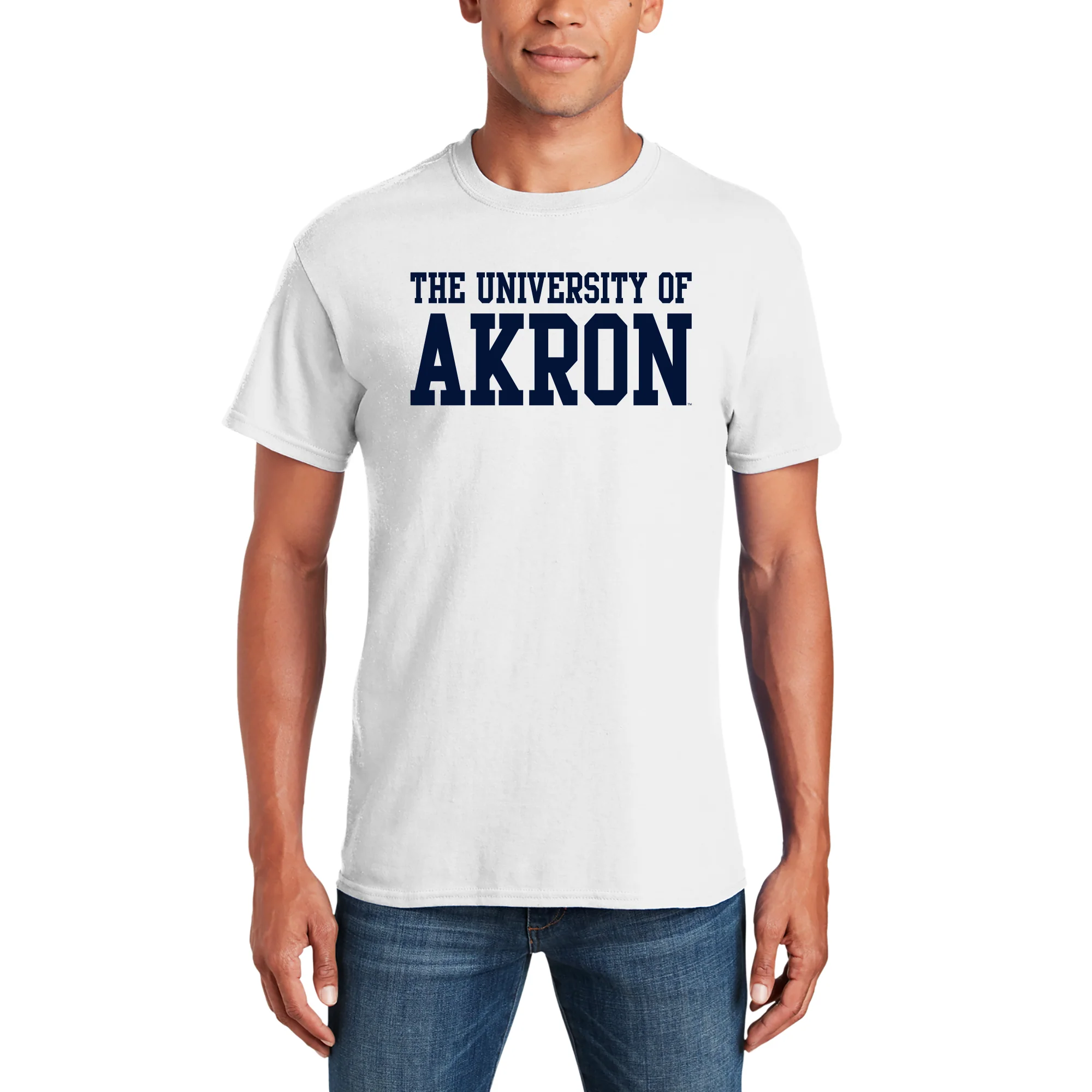 Akron Zips Basic Block T Shirt - White - Image 3