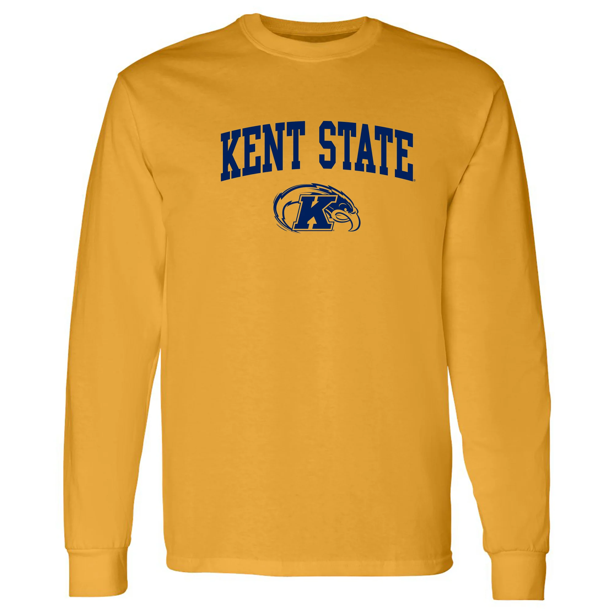Kent State Golden Flashes Arch Logo Long Sleeve T Shirt - Gold