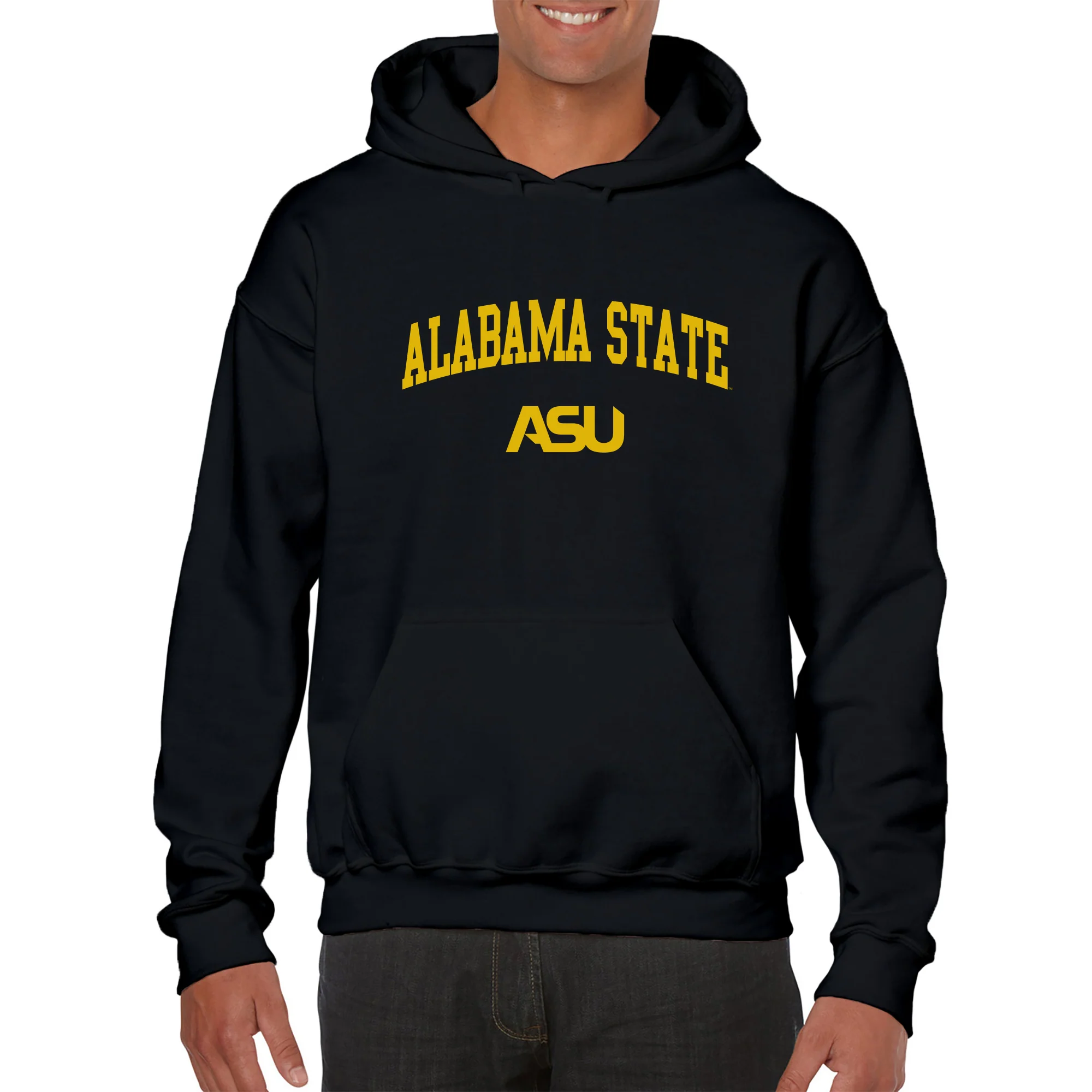 Alabama State University Hornets Arch Logo Heavy Blend Hoodie - Black - Image 3