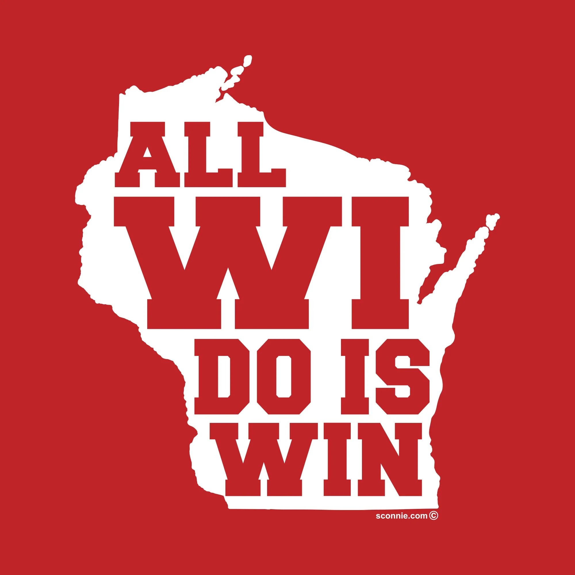 All WI Do Is Win T-shirt - Red - Image 2