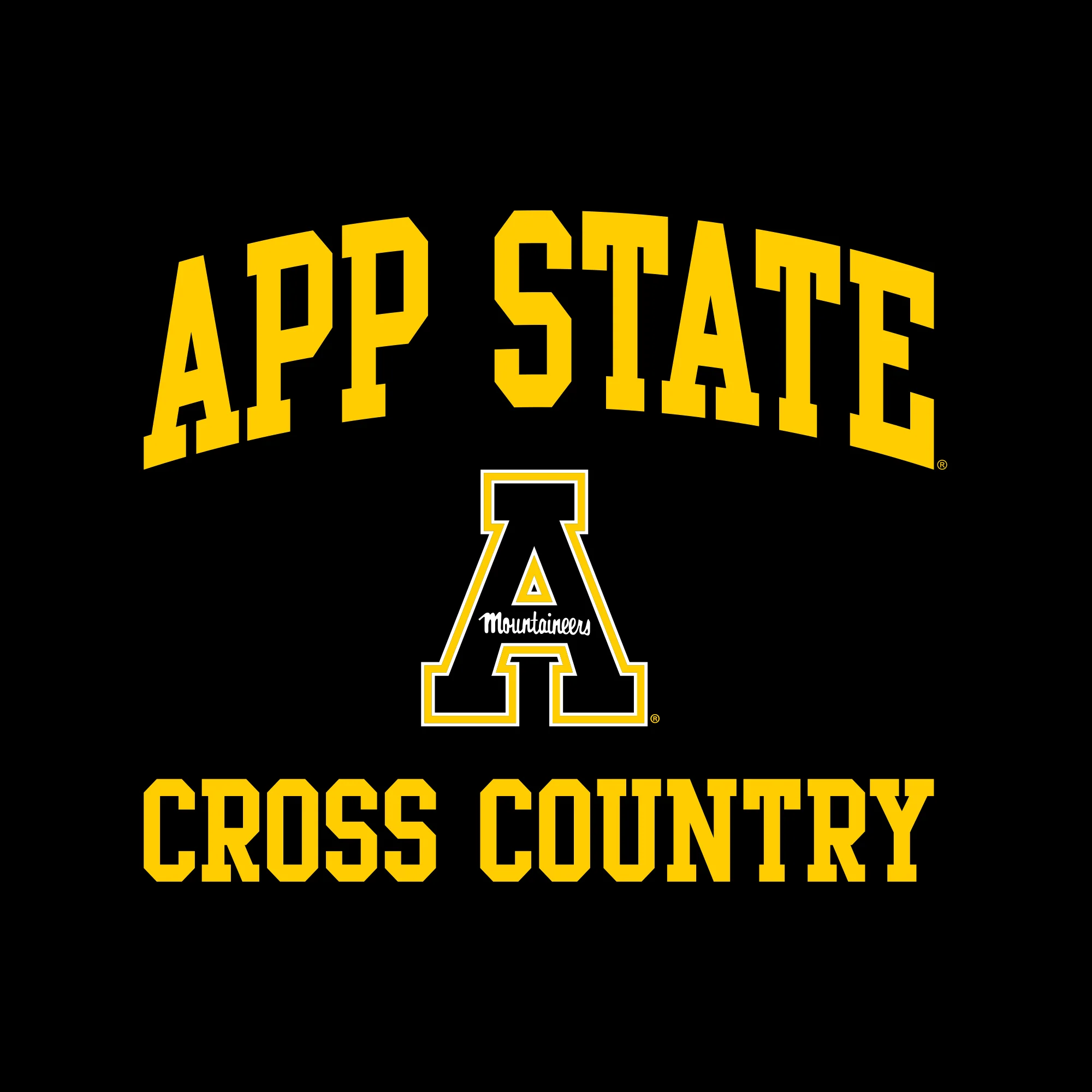 App State Arch Logo Cross Country T-Shirt - Black - Image 2