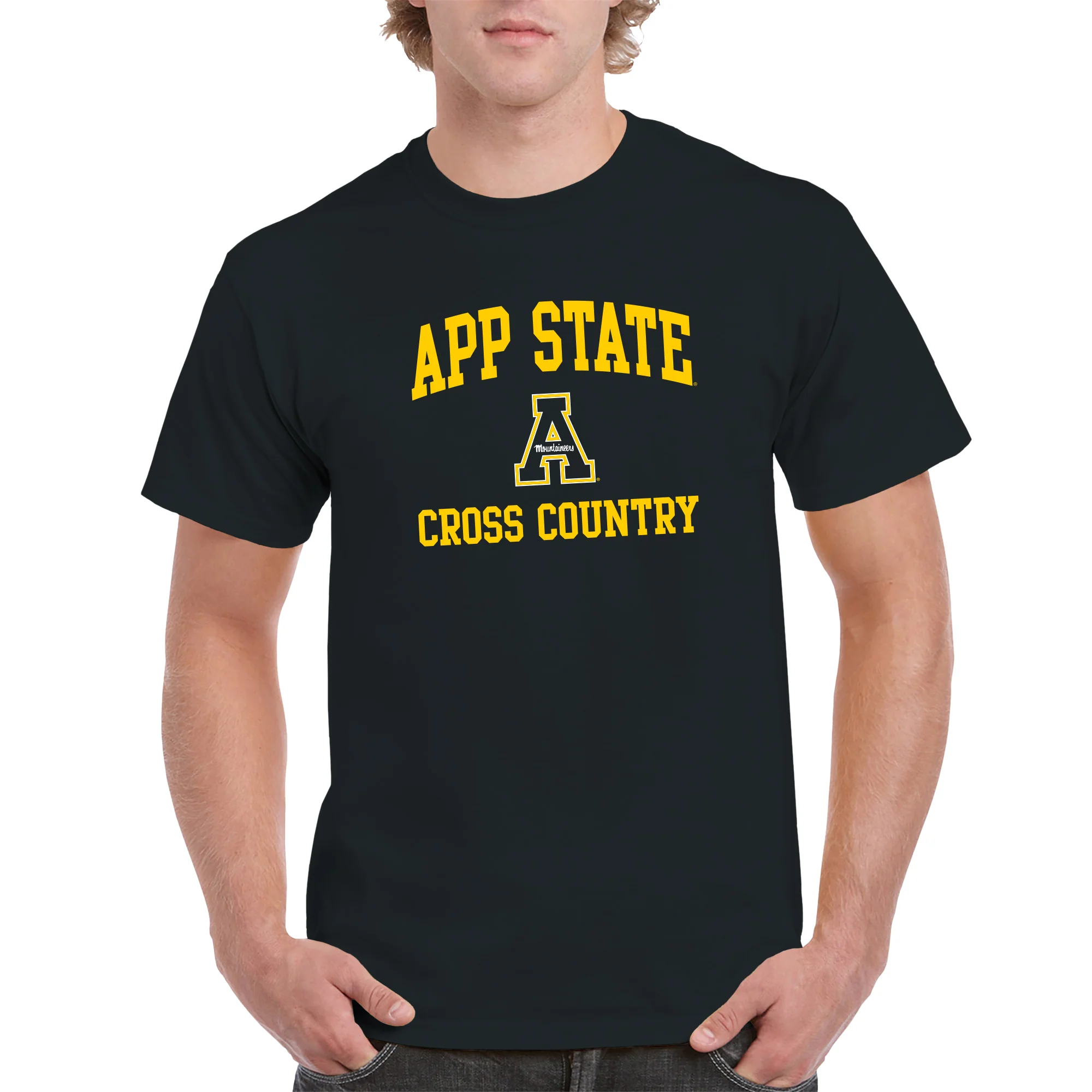 App State Arch Logo Cross Country T-Shirt - Black - Image 3