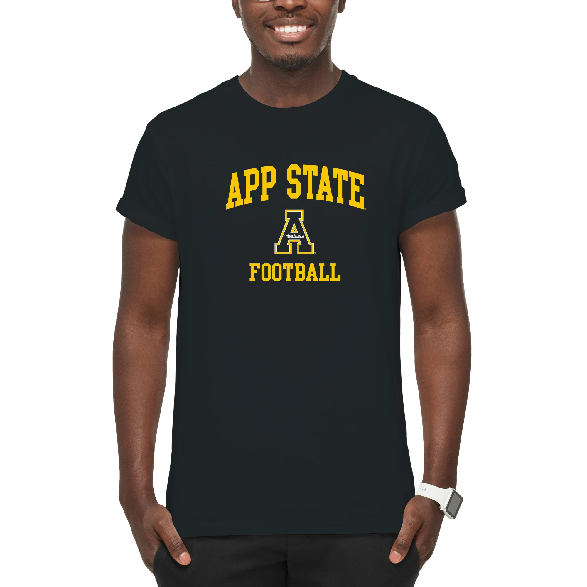 App State Arch Logo Football T-Shirt - Black - Image 3