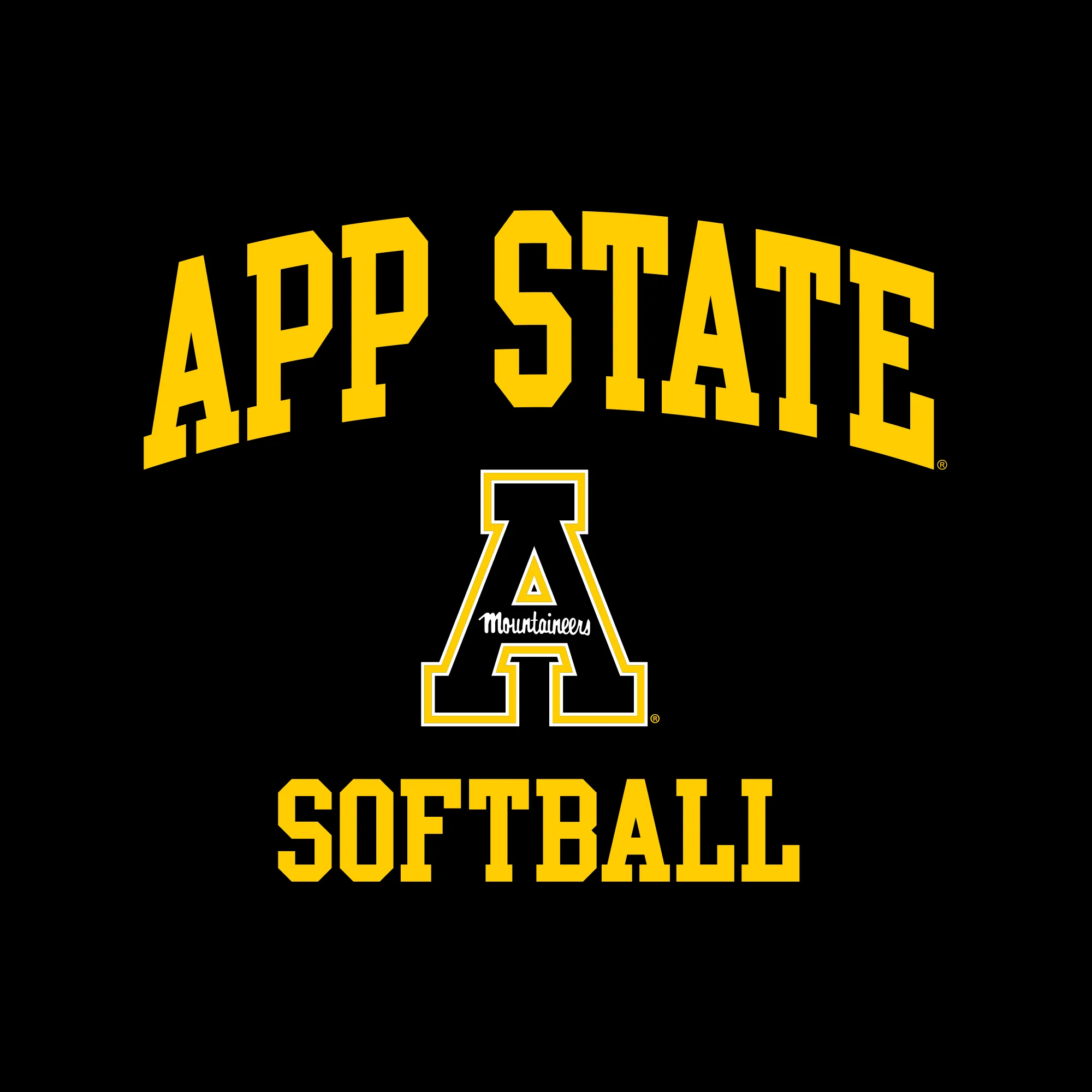 App State Arch Logo Softball Hoodie - Black - Image 2