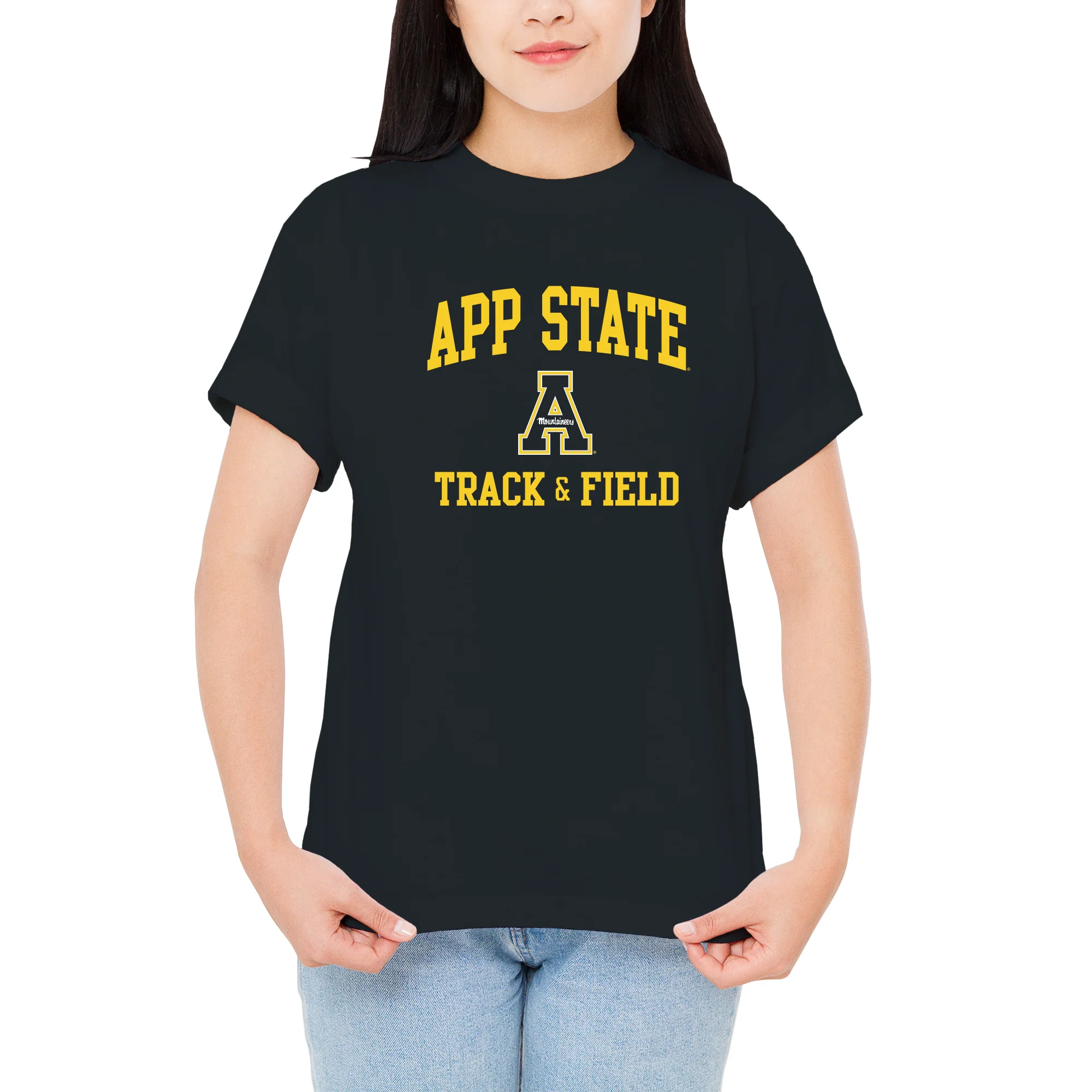 App State Arch Logo Track & Field T-Shirt - Black - Image 4