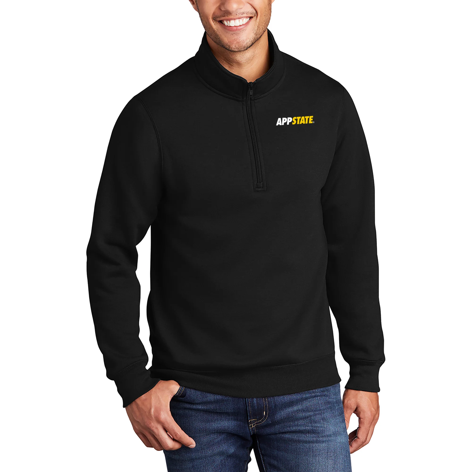 App State Primary Logo LC 1/4 Zip - Black - Image 4