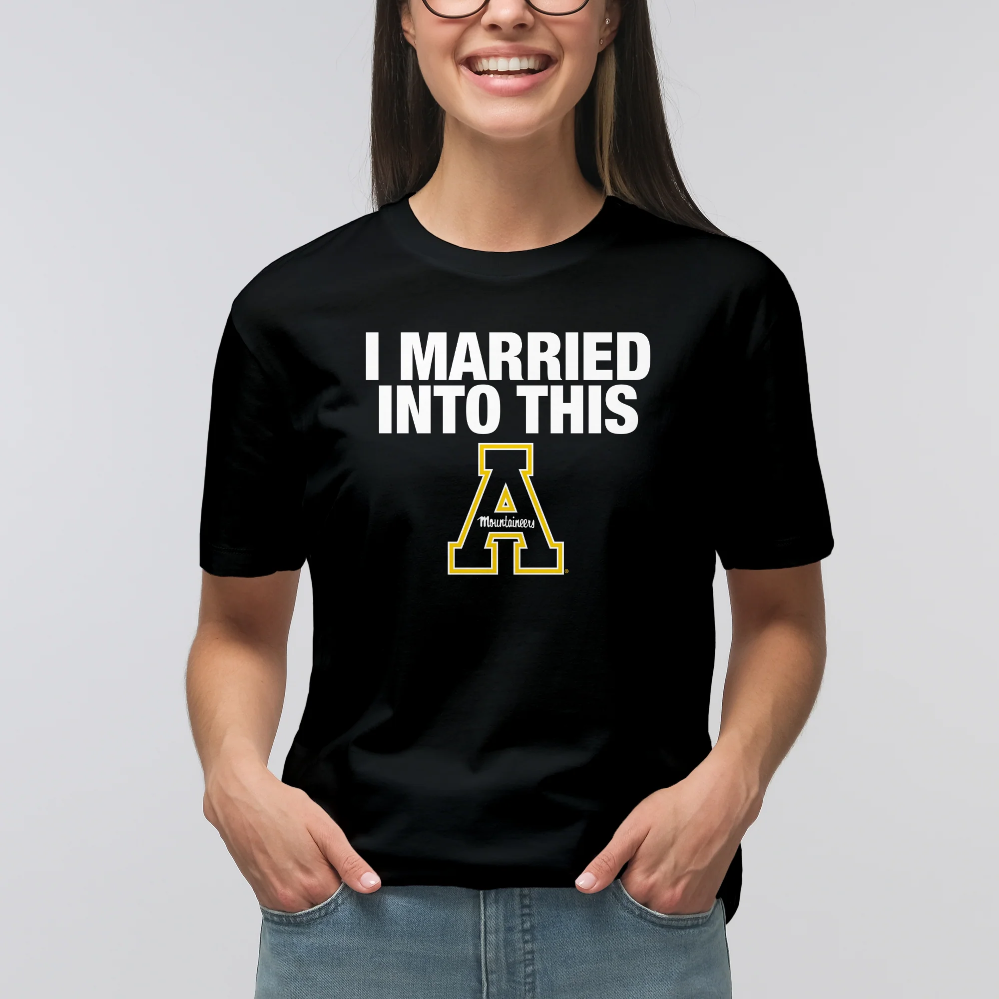 Appalachian State Mountaineers I Married Into This T-Shirt - Black - Image 4