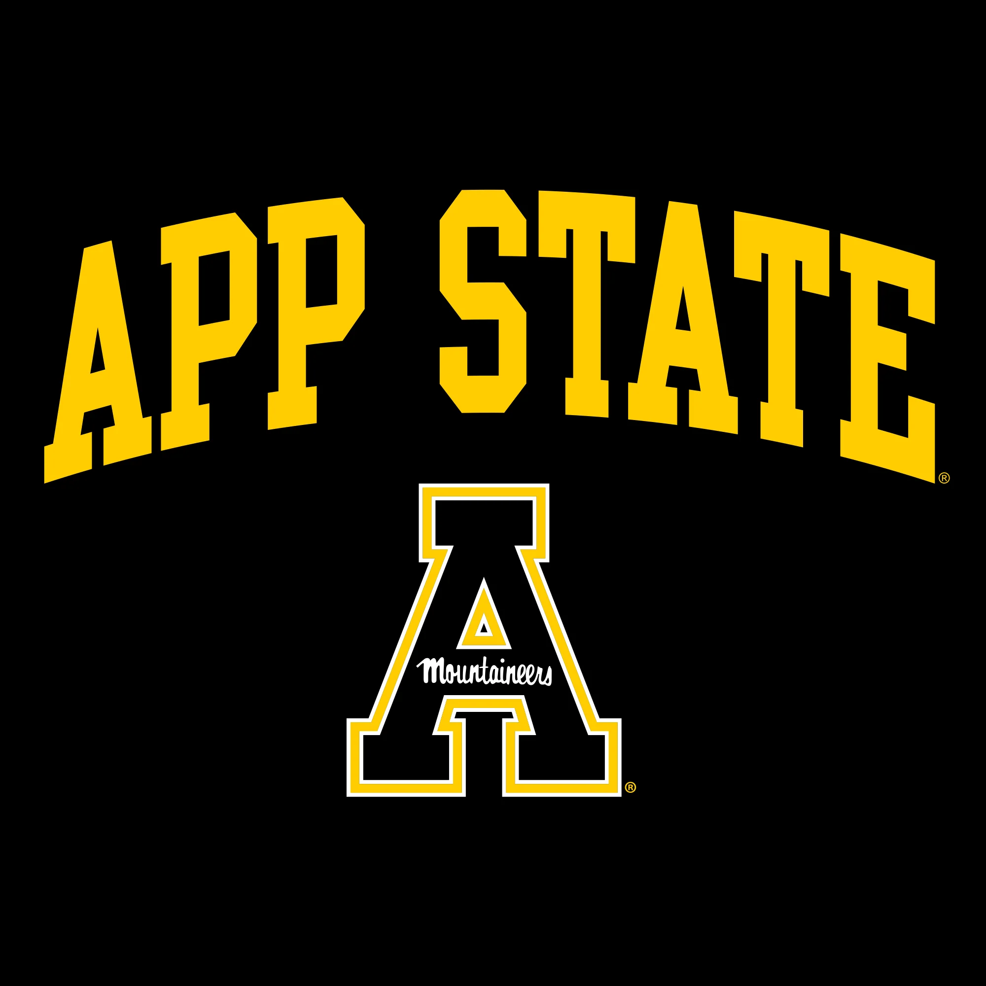 Appalachian State University Mountaineers Arch Logo Cotton T-Shirt - Black - Image 2