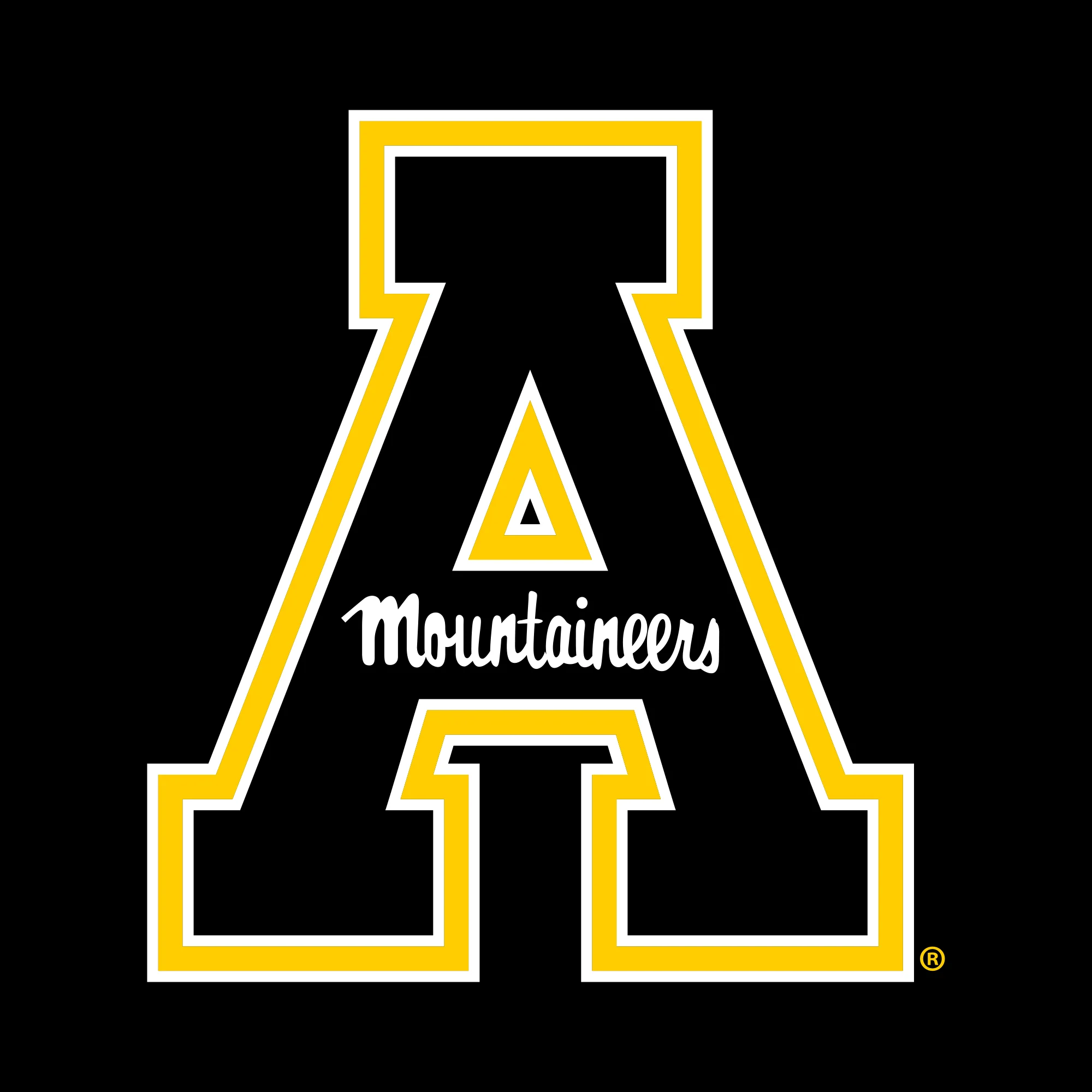 Appalachian State University Mountaineers Primary Logo Cotton Youth T-Shirt - Black - Image 2