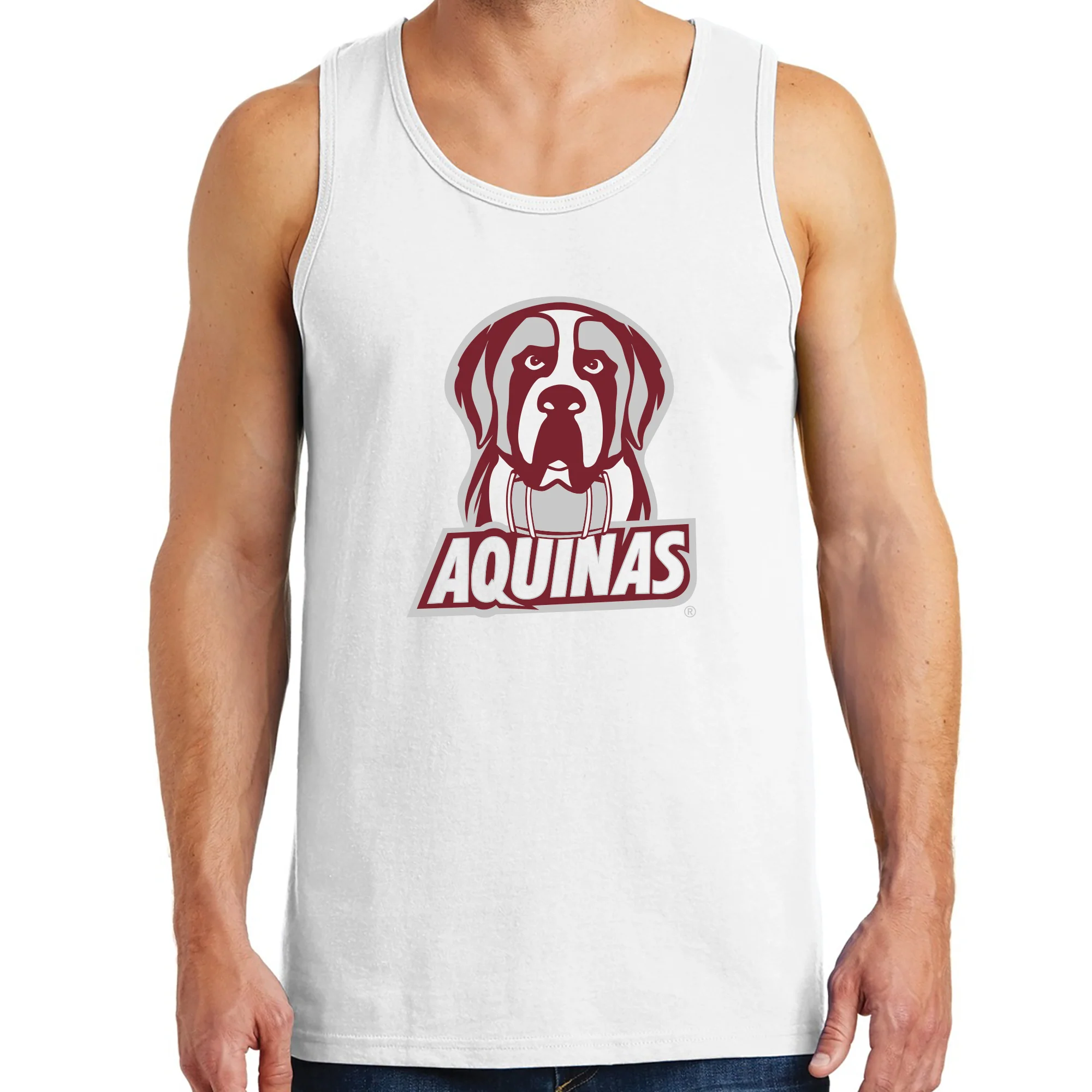 Aquinas College Saints Primary Logo Tank Top - White - Image 3
