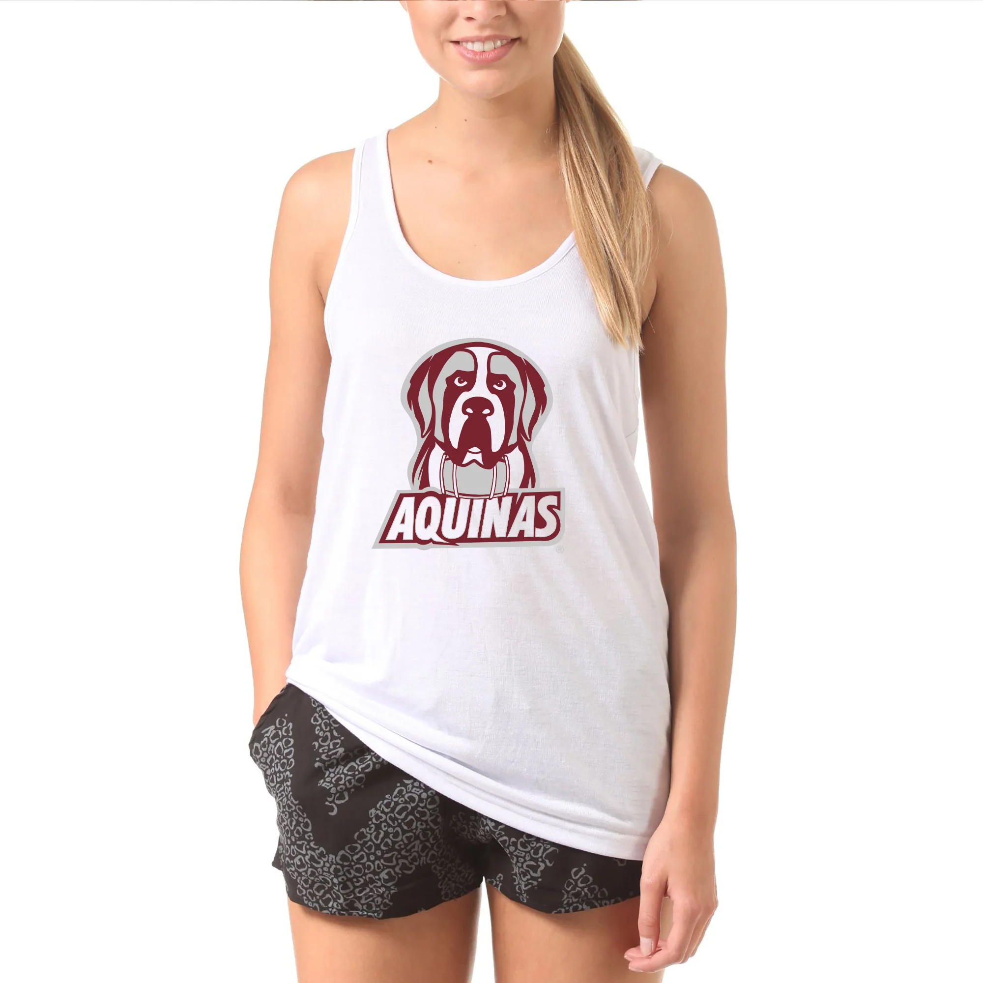 Aquinas College Saints Primary Logo Tank Top - White - Image 4