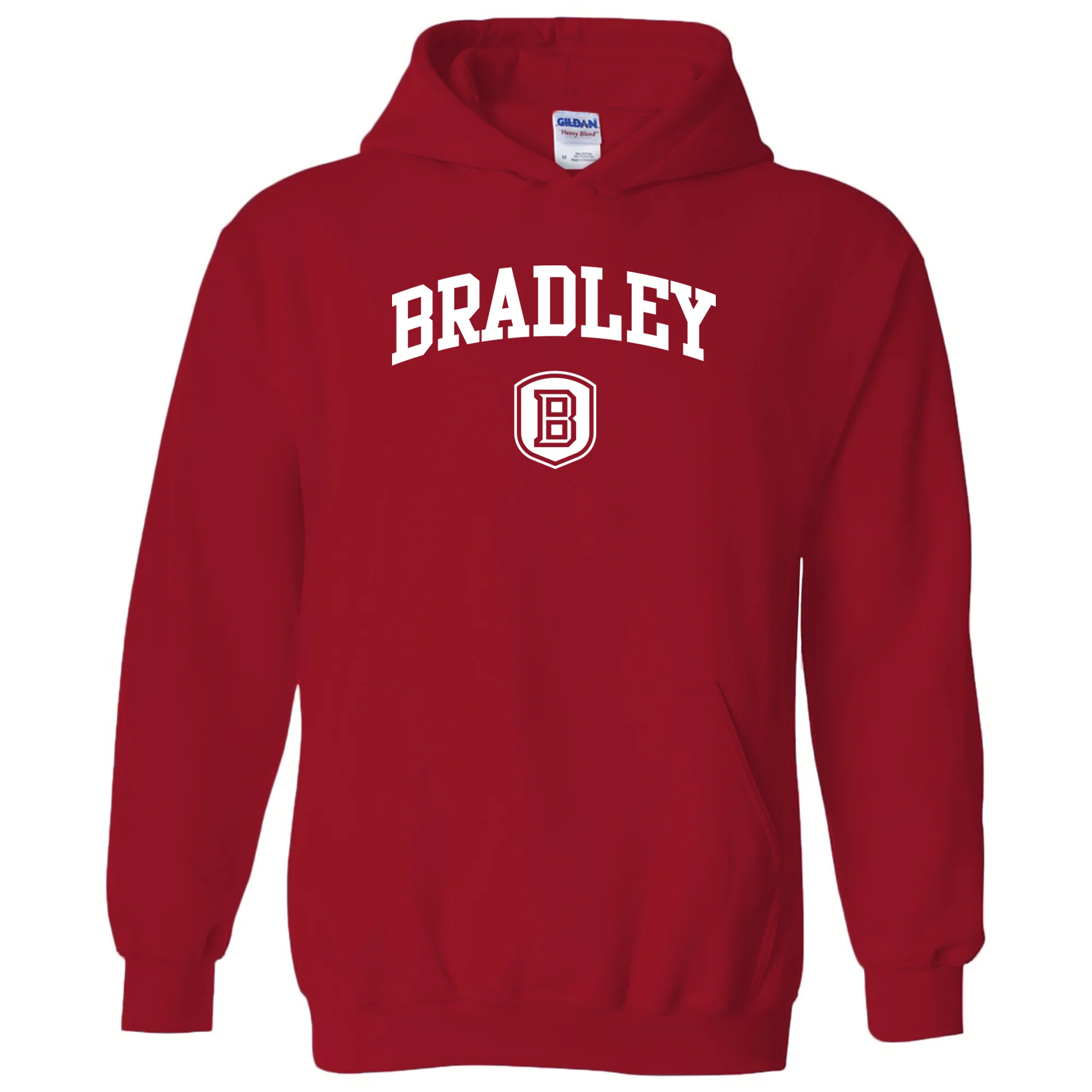 Bradley University Braves Arch Logo Heavy Blend Hoodie - Red