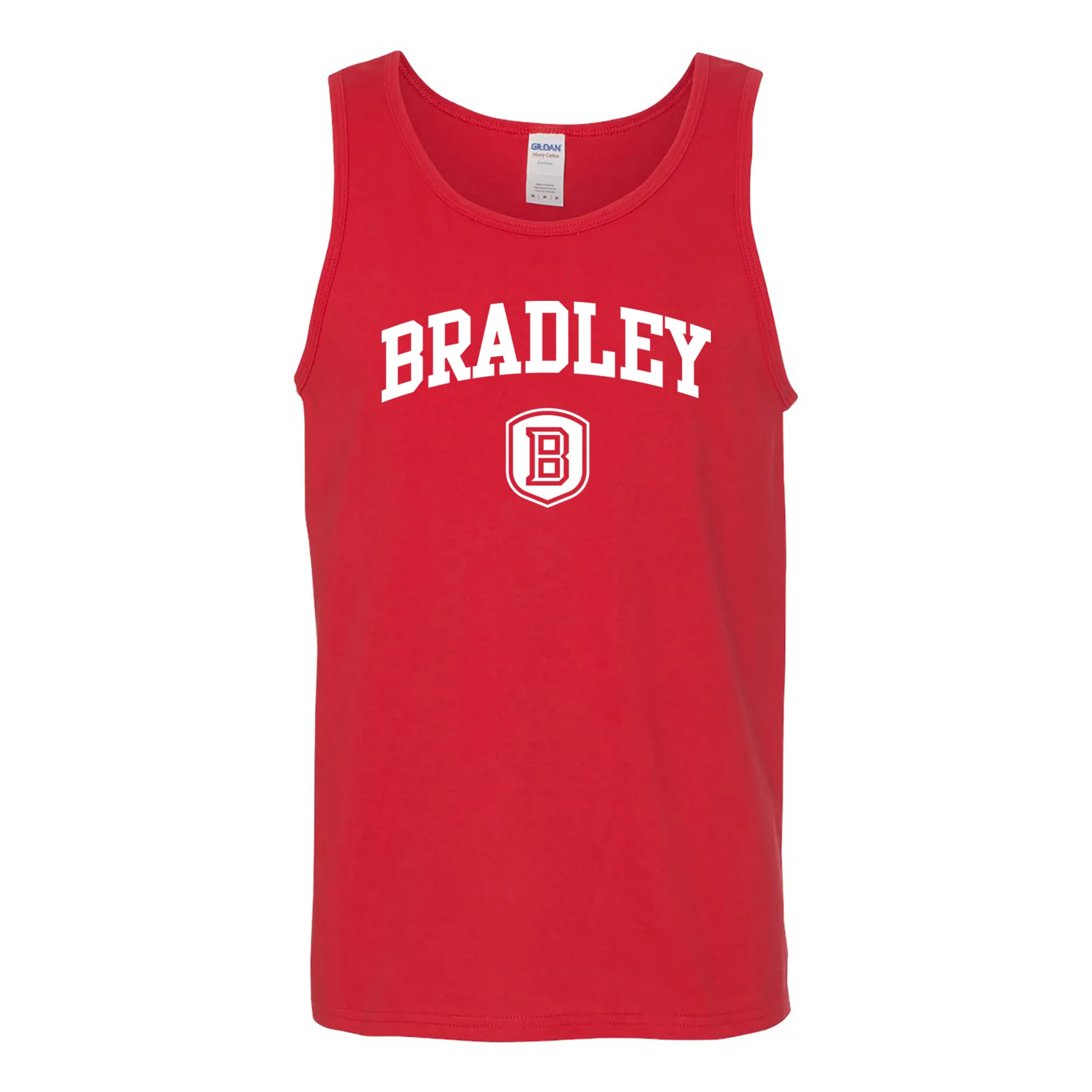 Bradley University Braves Arch Logo Heavy Cotton Tank Top  - Red