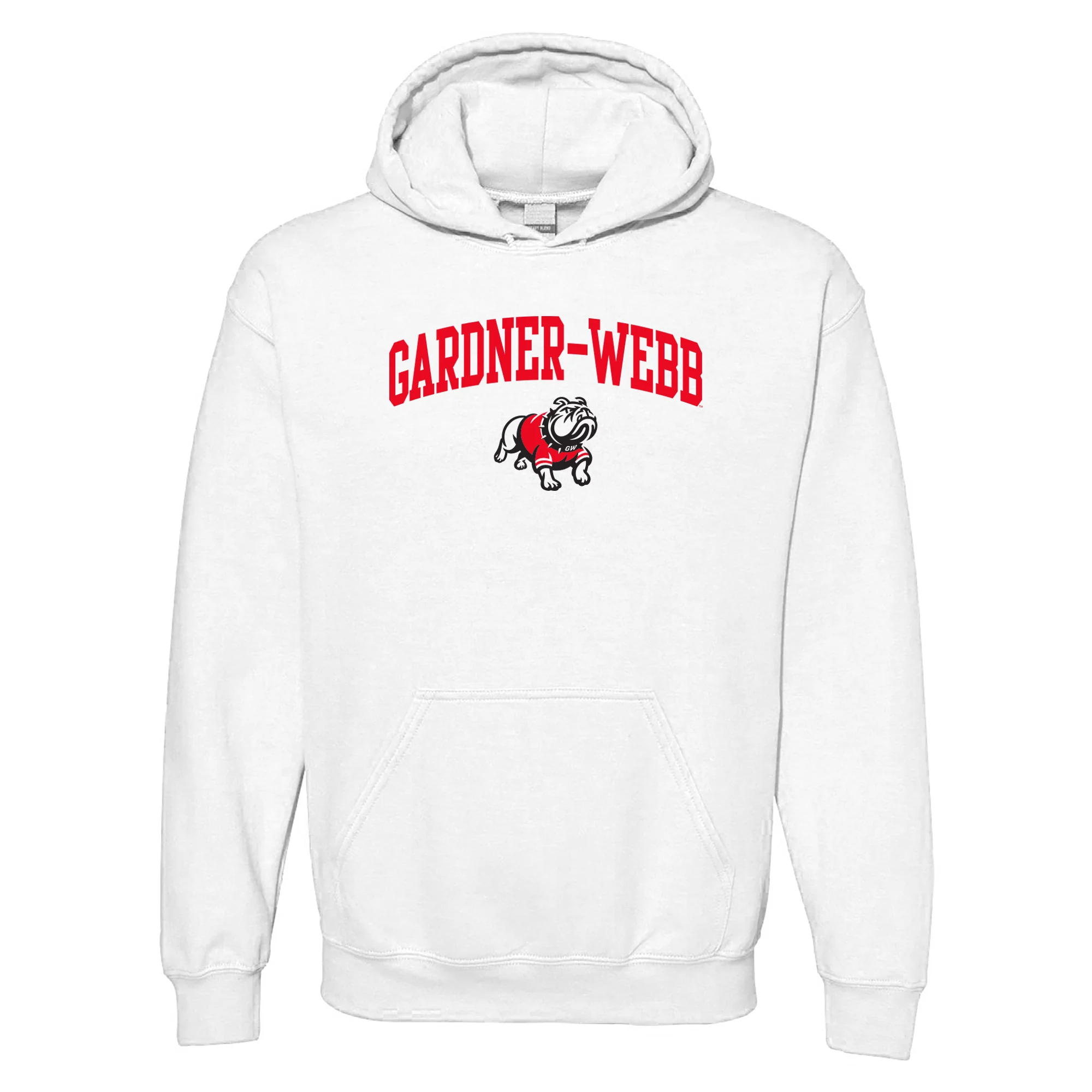 Gardner-Webb University Bulldogs Arch Logo Heavy Blend Hoodie - White