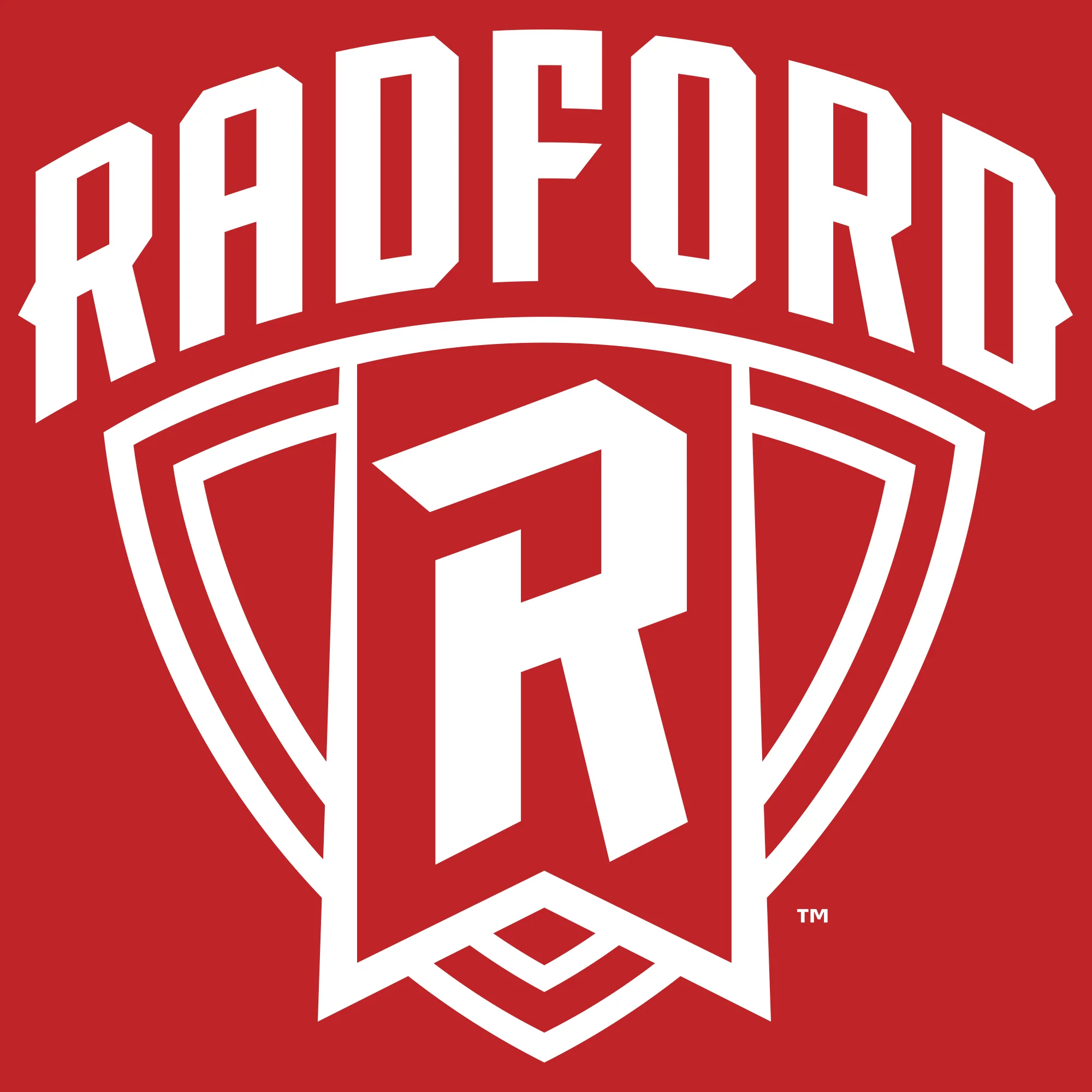 Radford University Highlanders Arch Logo Basic Cotton Short Sleeve Womens T Shirt - Red - Image 2