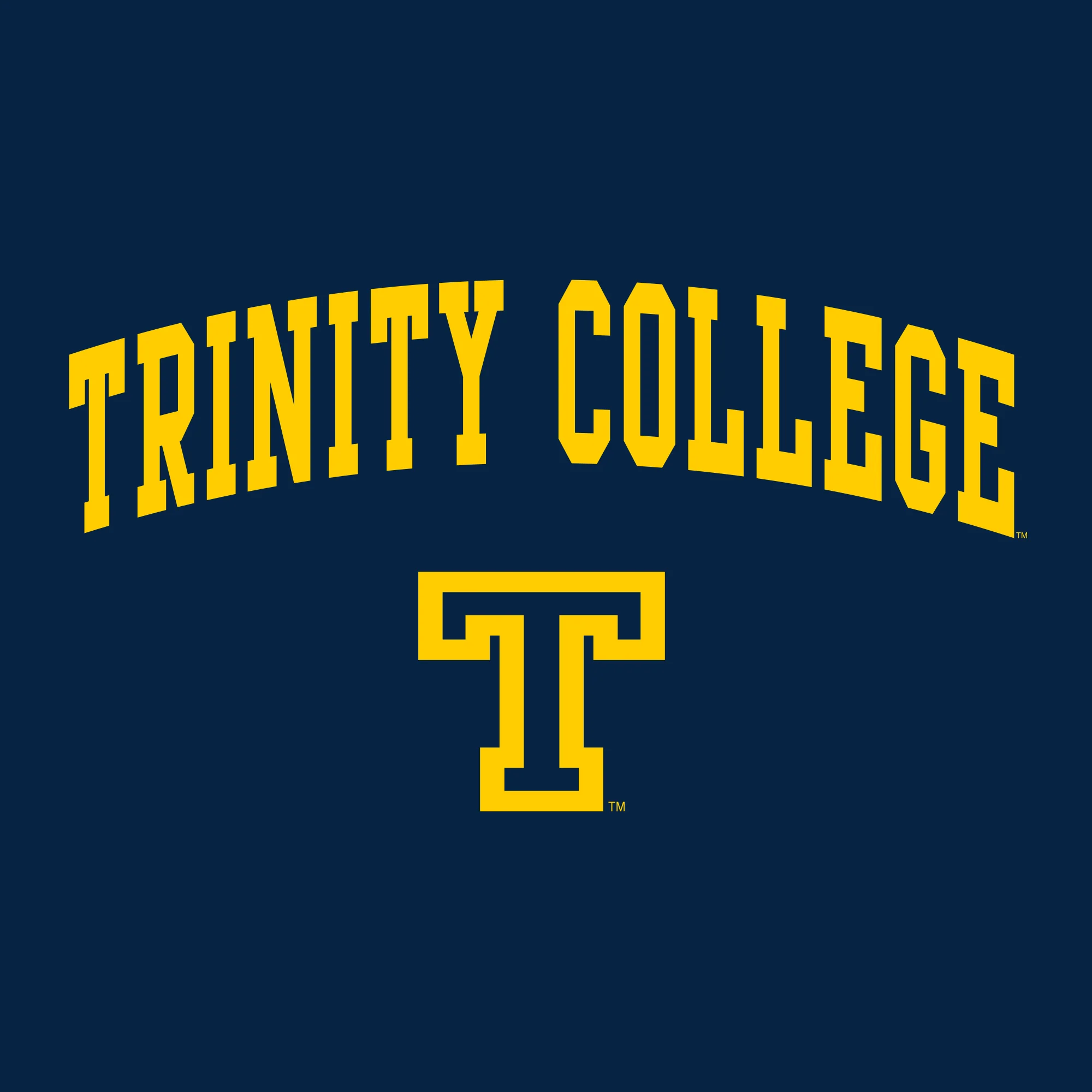 Trinity College Bantams Arch Logo Basic Cotton Long Sleeve T Shirt - Navy - Image 2