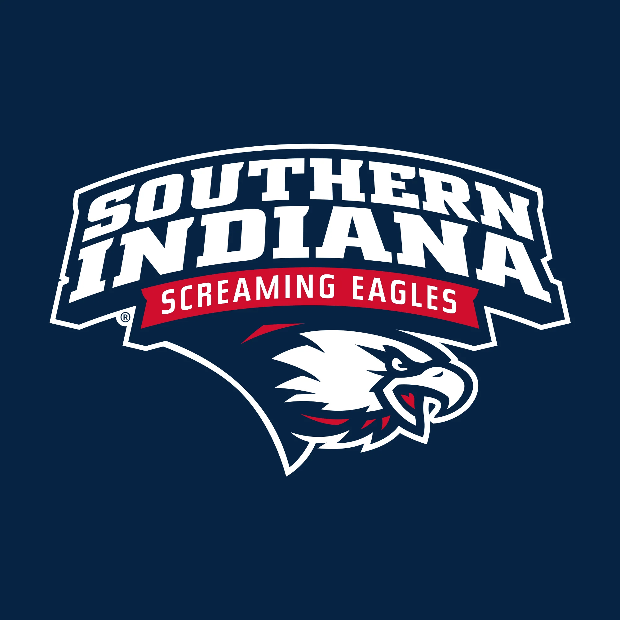University of Southern Indiana Screaming Eagles Arch Logo Basic Cotton Short Sleeve Womens T Shirt - Navy - Image 2