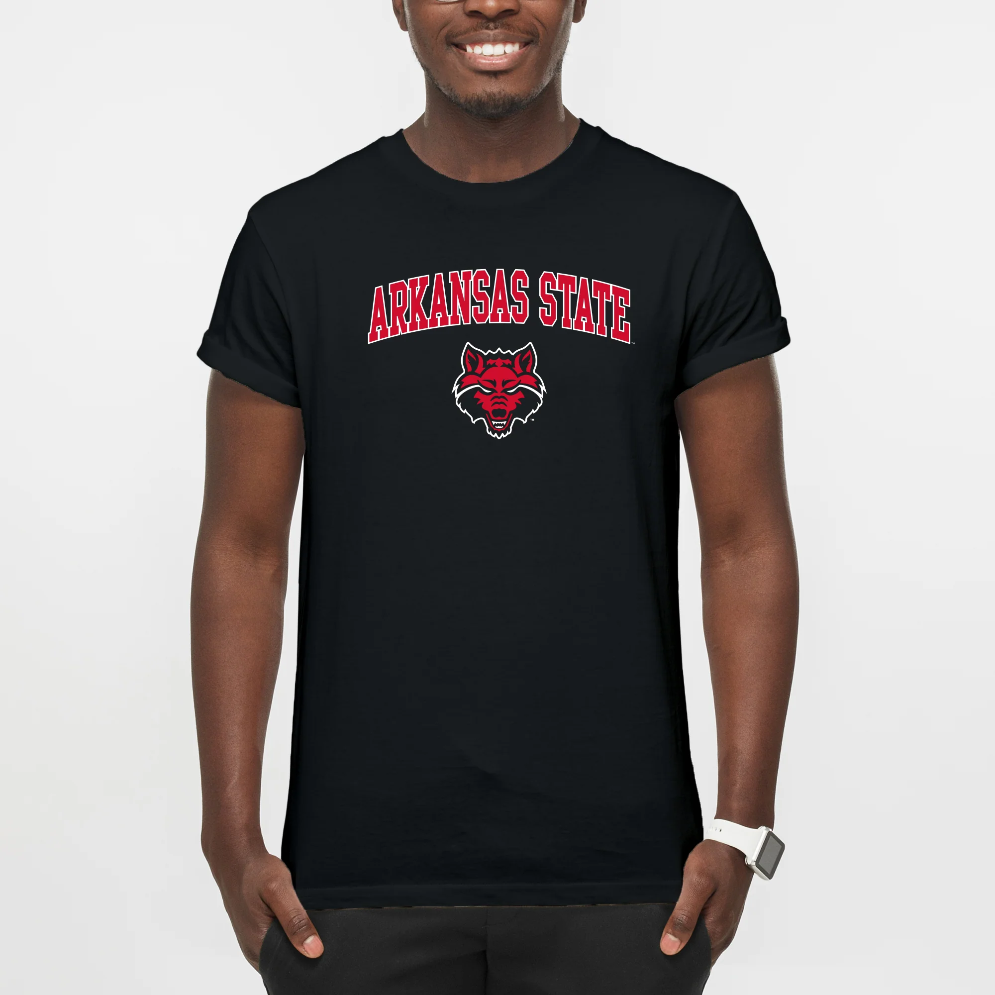 Arkansas State Arch Logo T-Shirt - Black - Image 4