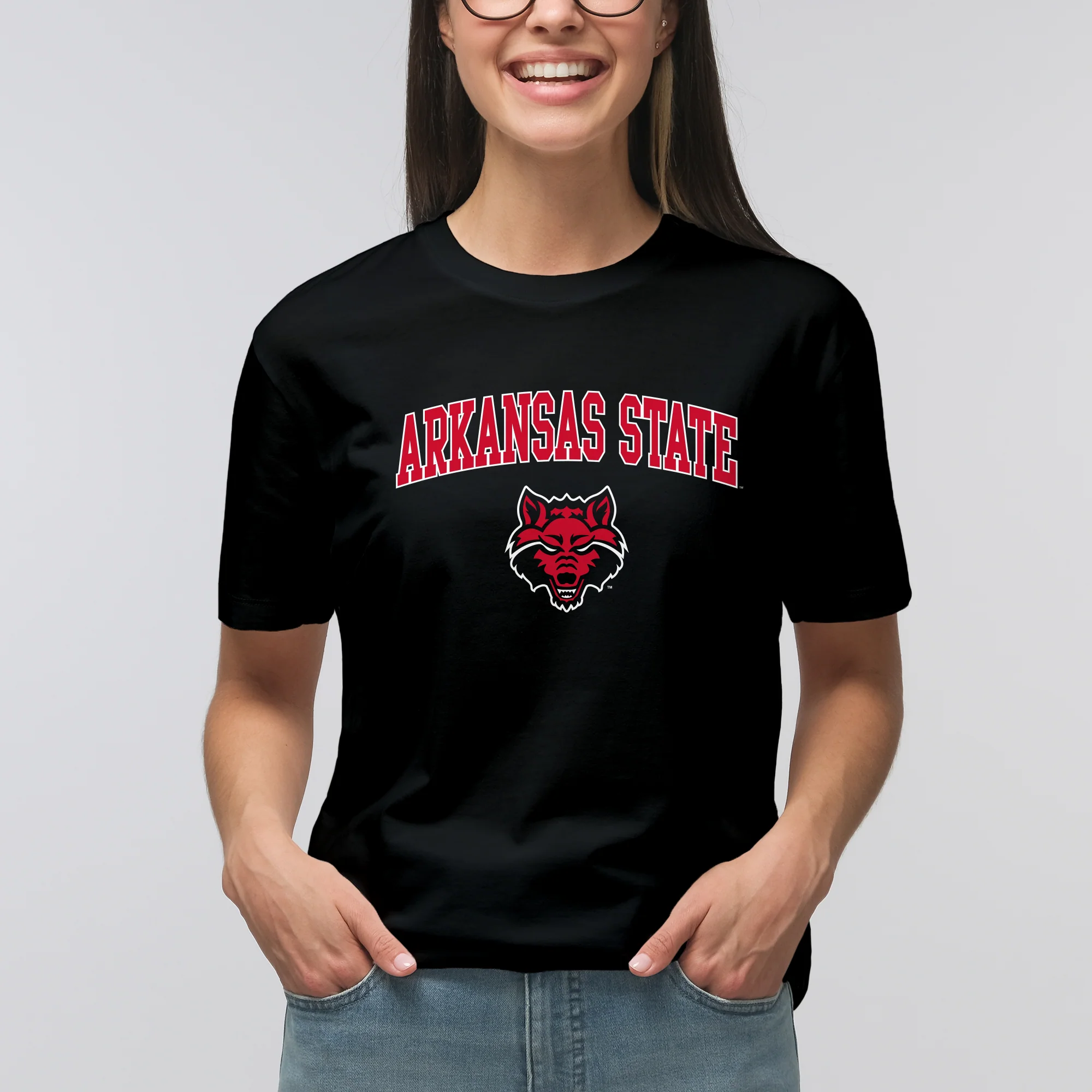 Arkansas State Arch Logo T-Shirt - Black - Image 5