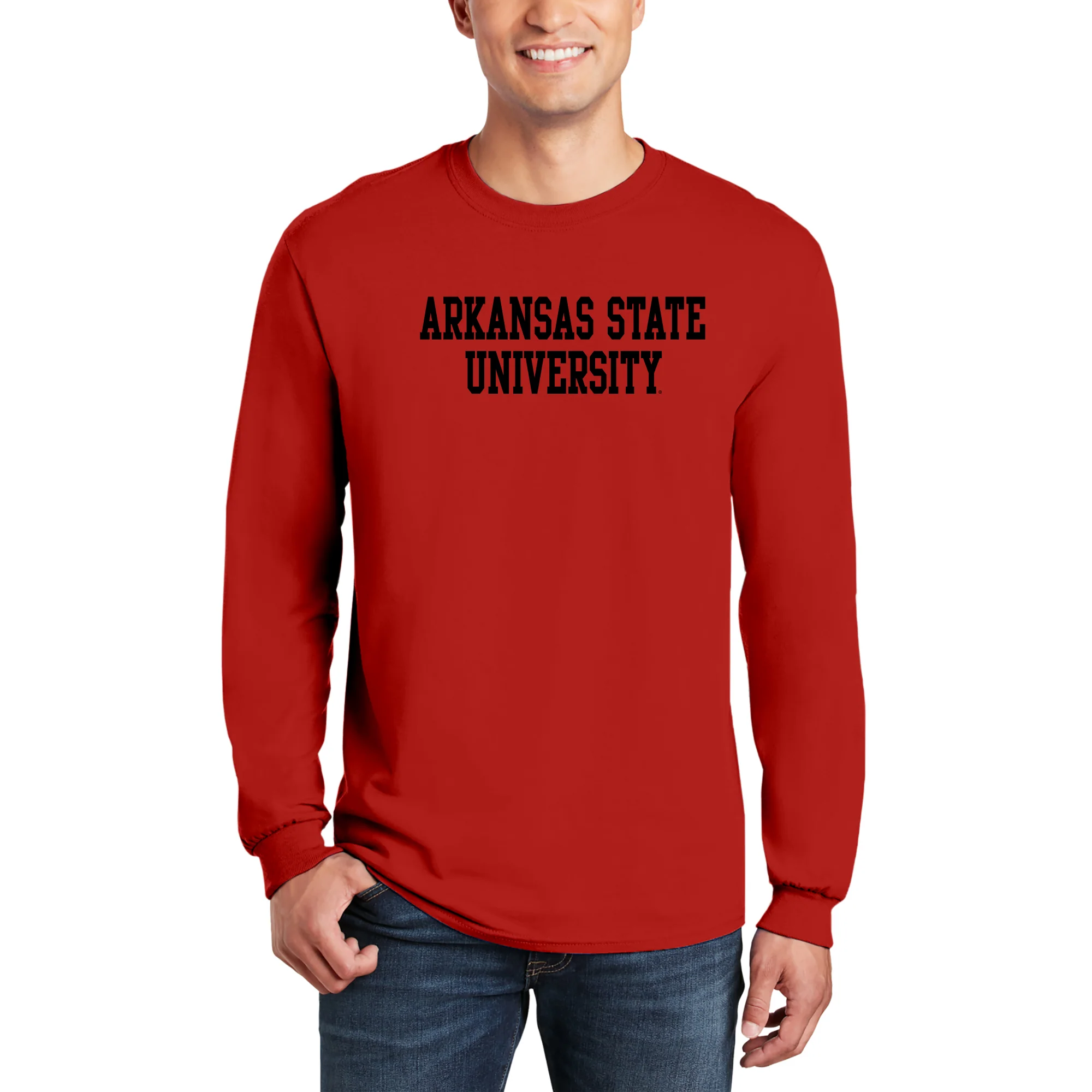 Arkansas State Basic Block Long Sleeve - Red - Image 3