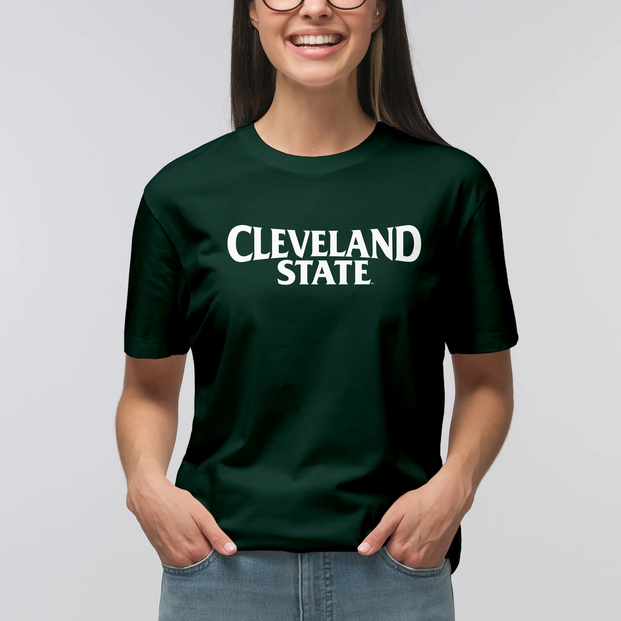 Cleveland State Vikings Basic Block T Shirt - Forest - Image 4