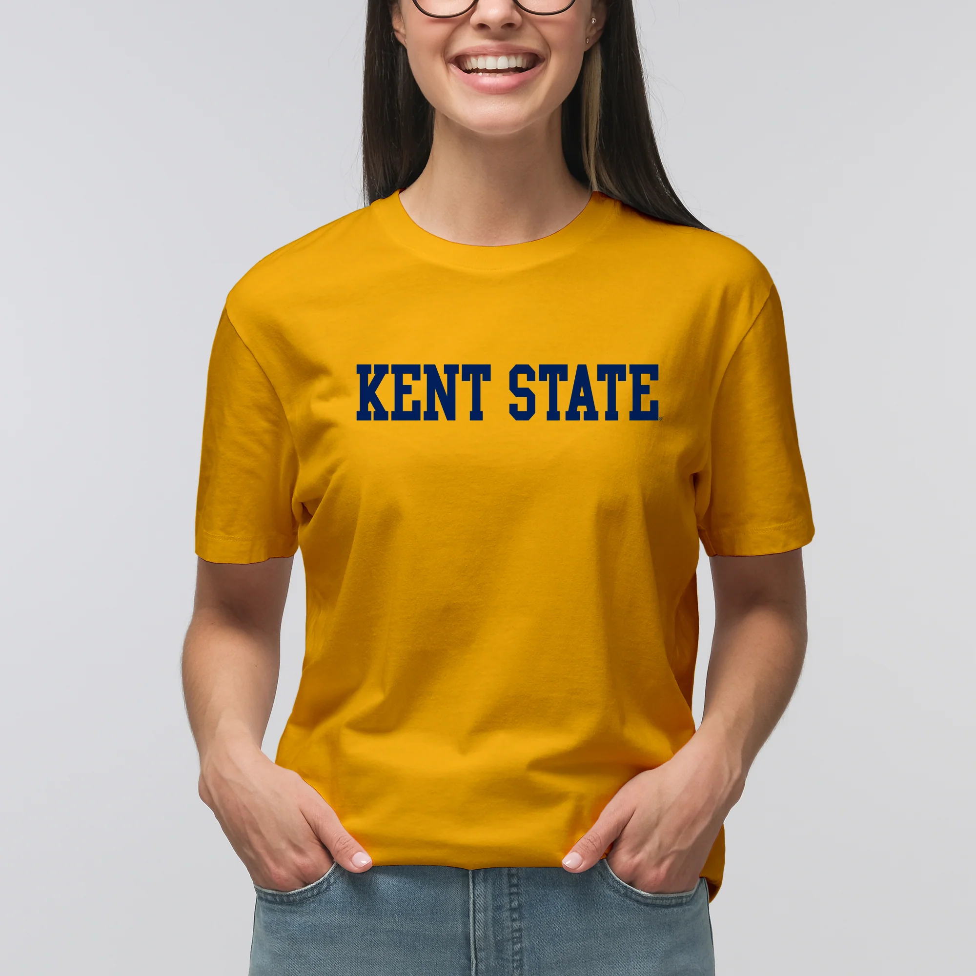 Kent State Golden Flashes Basic Block T Shirt - Gold - Image 4