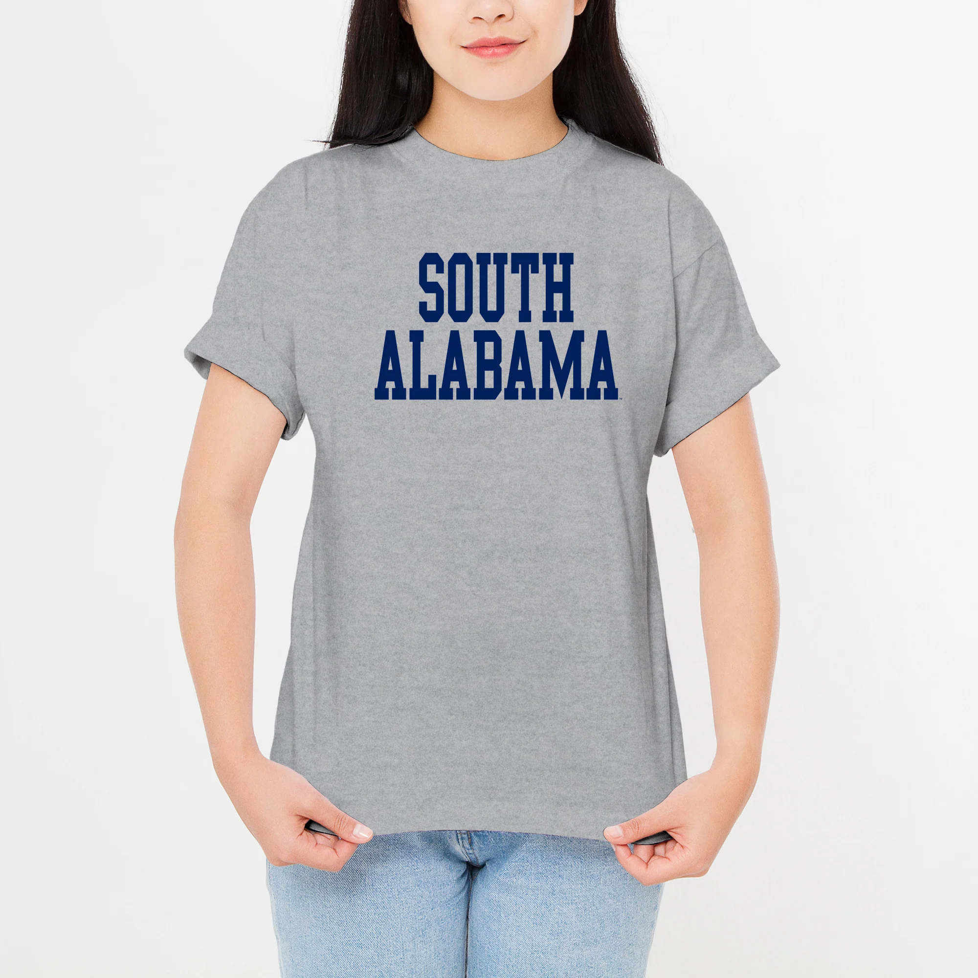South Alabama Jaguars Basic Block T Shirt - Sport Grey - Image 4