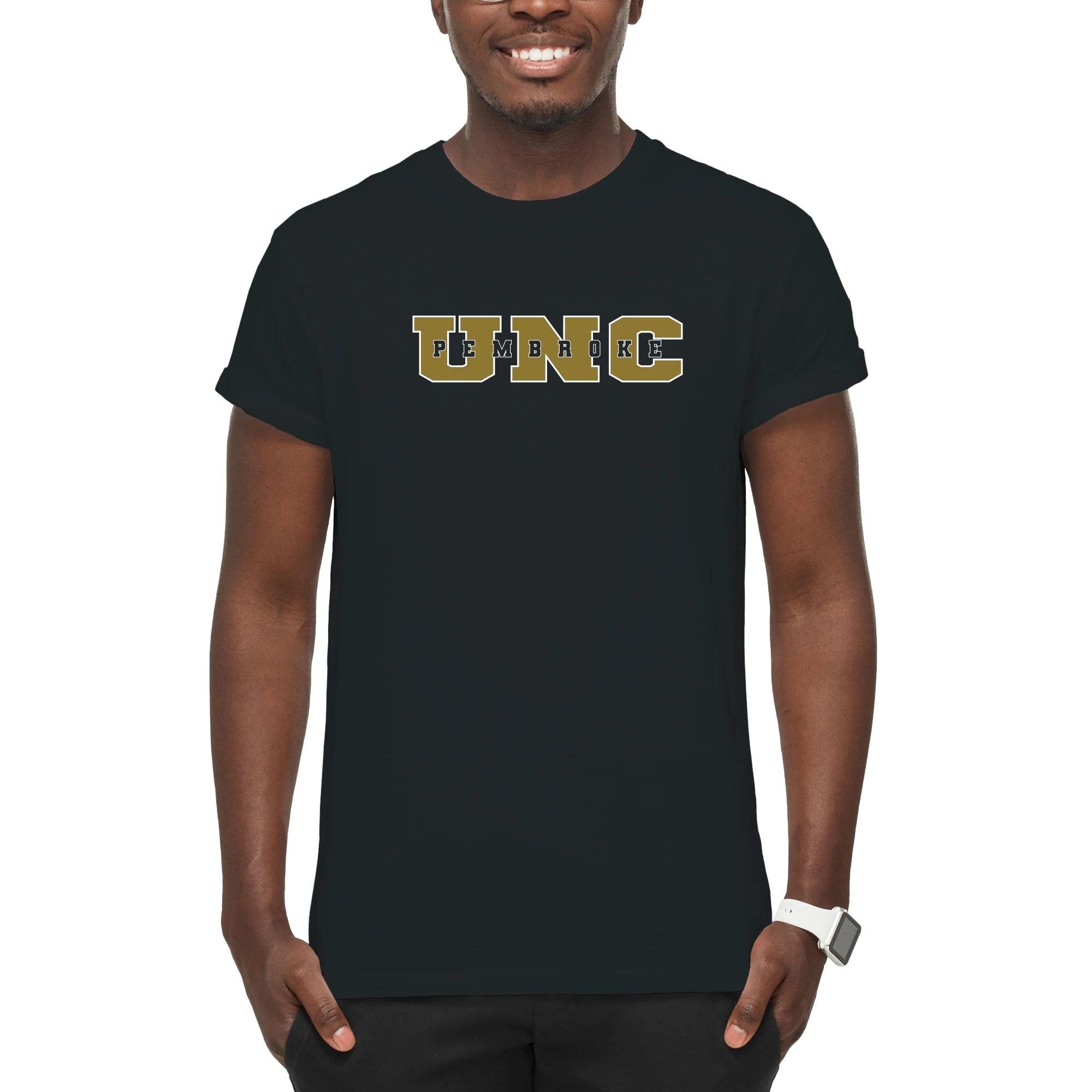 UNC Pembroke Braves Basic Block T Shirt - Black - Image 3