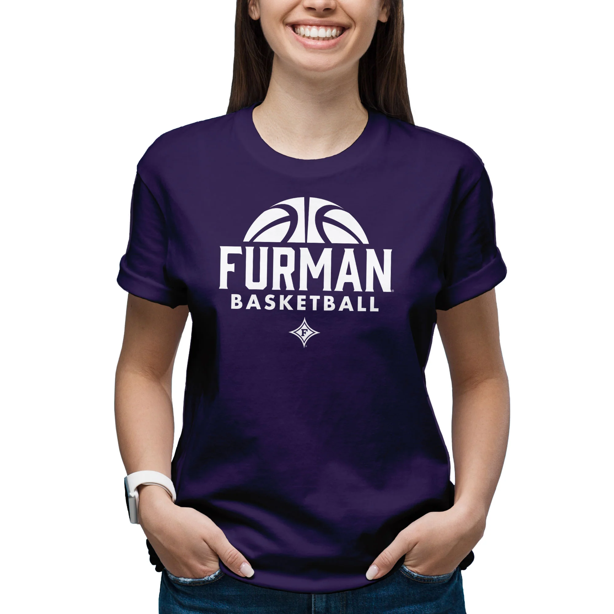Furman University Paladins Basketball Hype T Shirt - Purple - Image 5