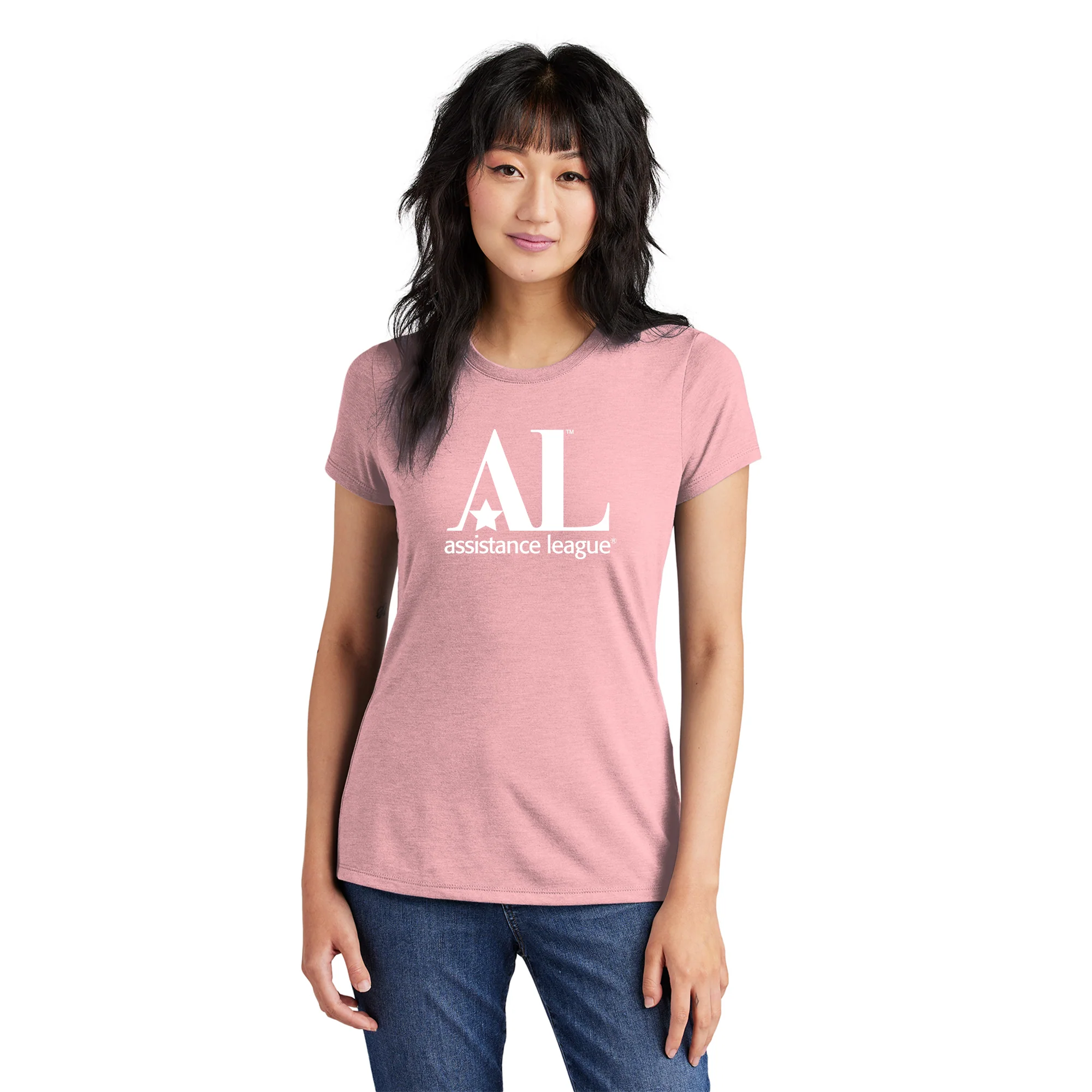 Assistance League Logo Womens Triblend T-Shirt - Desert Pink - Image 3