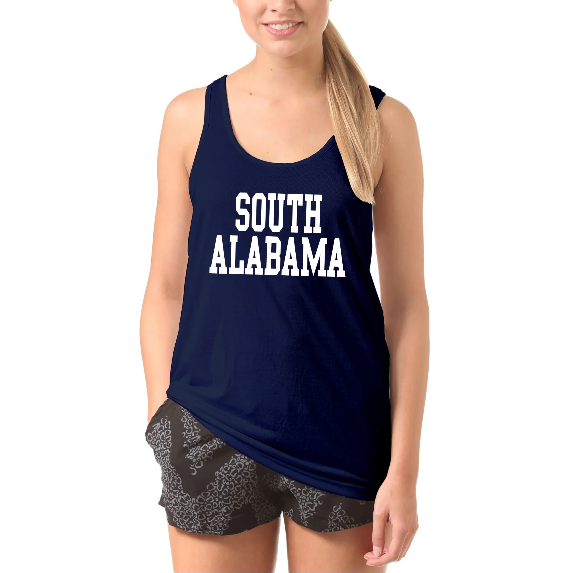 South Alabama Jaguars Basic Block Tank Top - Navy - Image 4