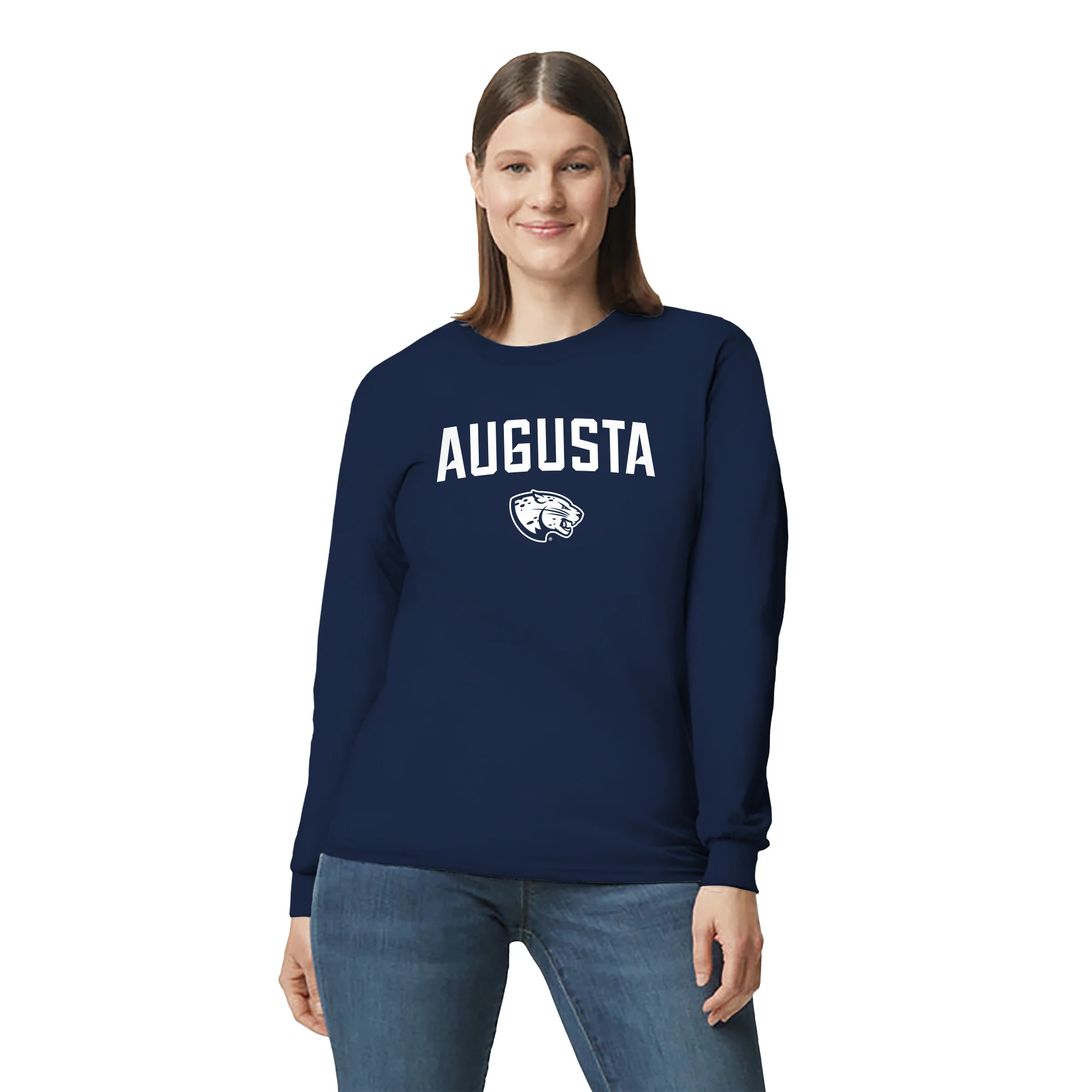 Augusta University Arch Logo Long Sleeve - Navy - Image 4