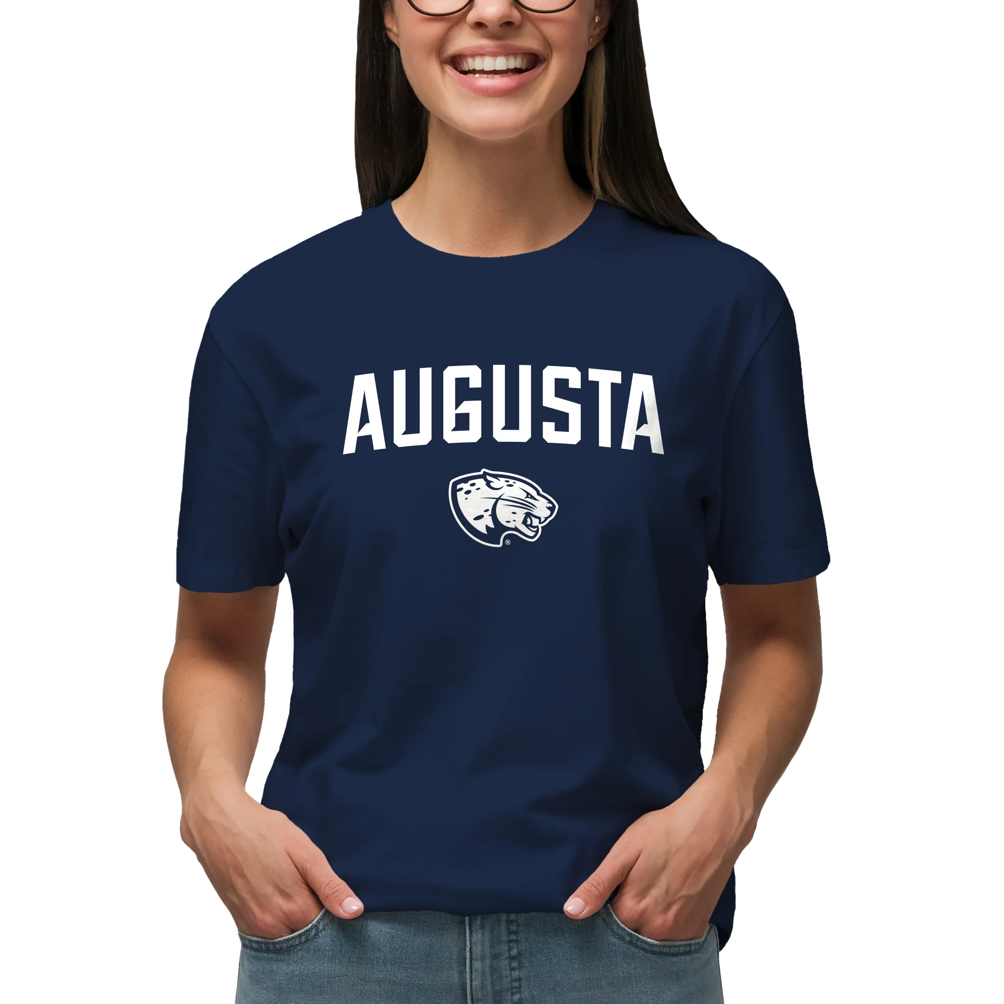 Augusta University Arch Logo T-Shirt - Navy - Image 4