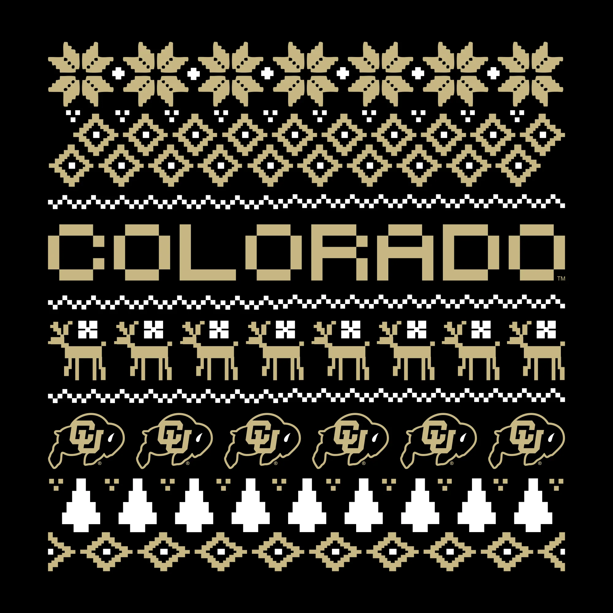University of Colorado Buffaloes Holiday Ugly Sweater Crewneck Sweatshirt - Black - Image 2
