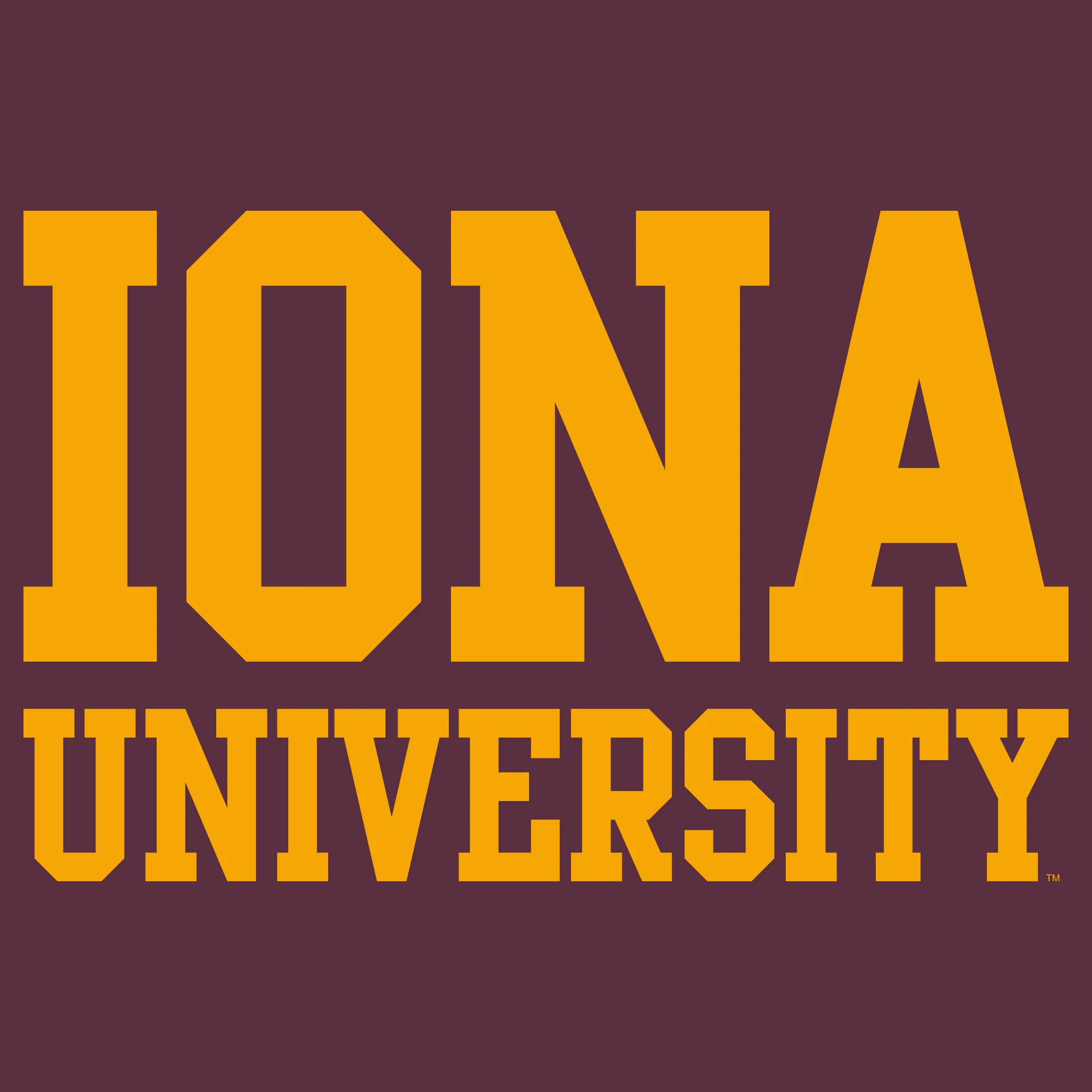 Iona University Gaels Basic Block Cotton Long Sleeve T Shirt - Maroon - Image 2