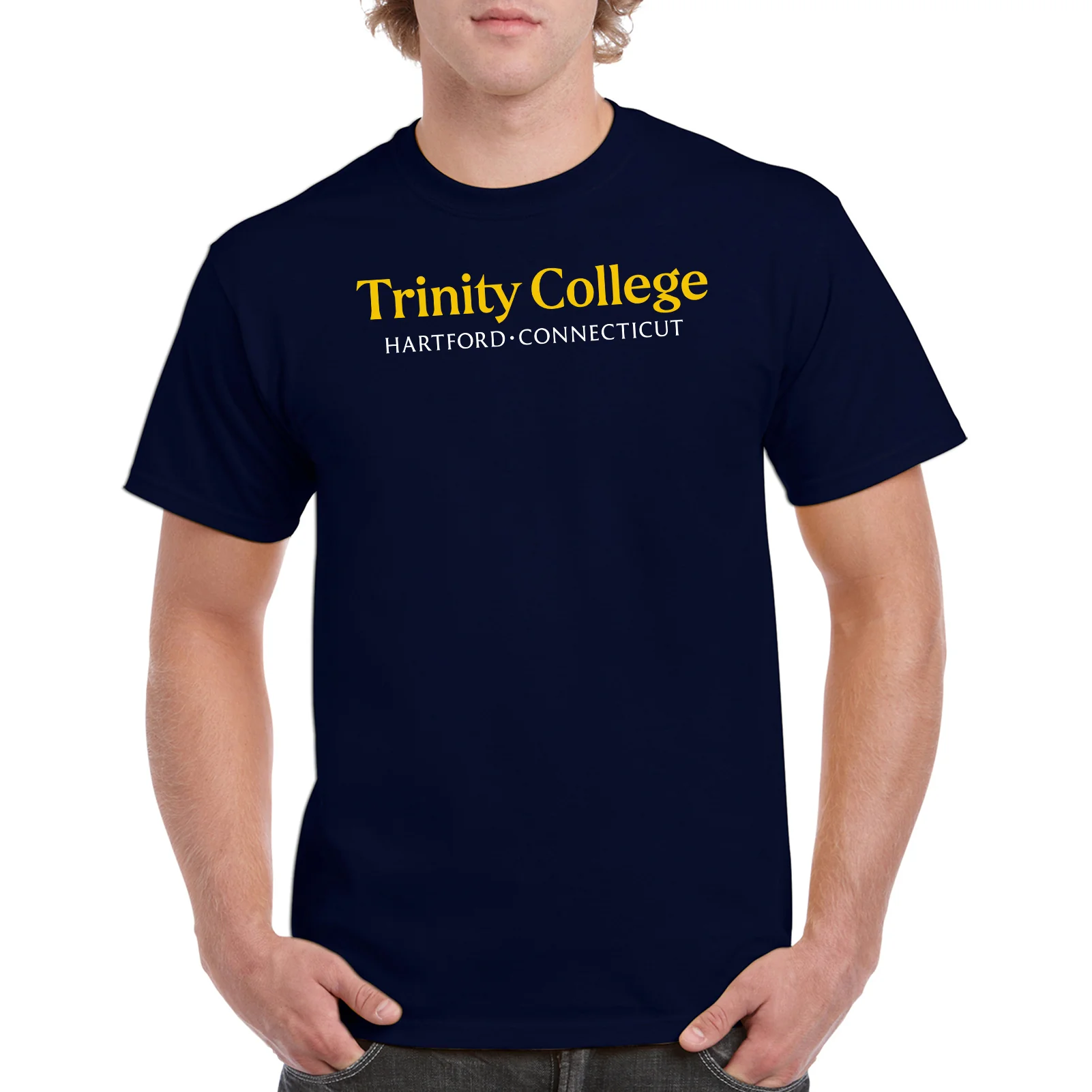 Trinity College Bantams Basic Block Cotton Short Sleeve T Shirt - Navy - Image 3