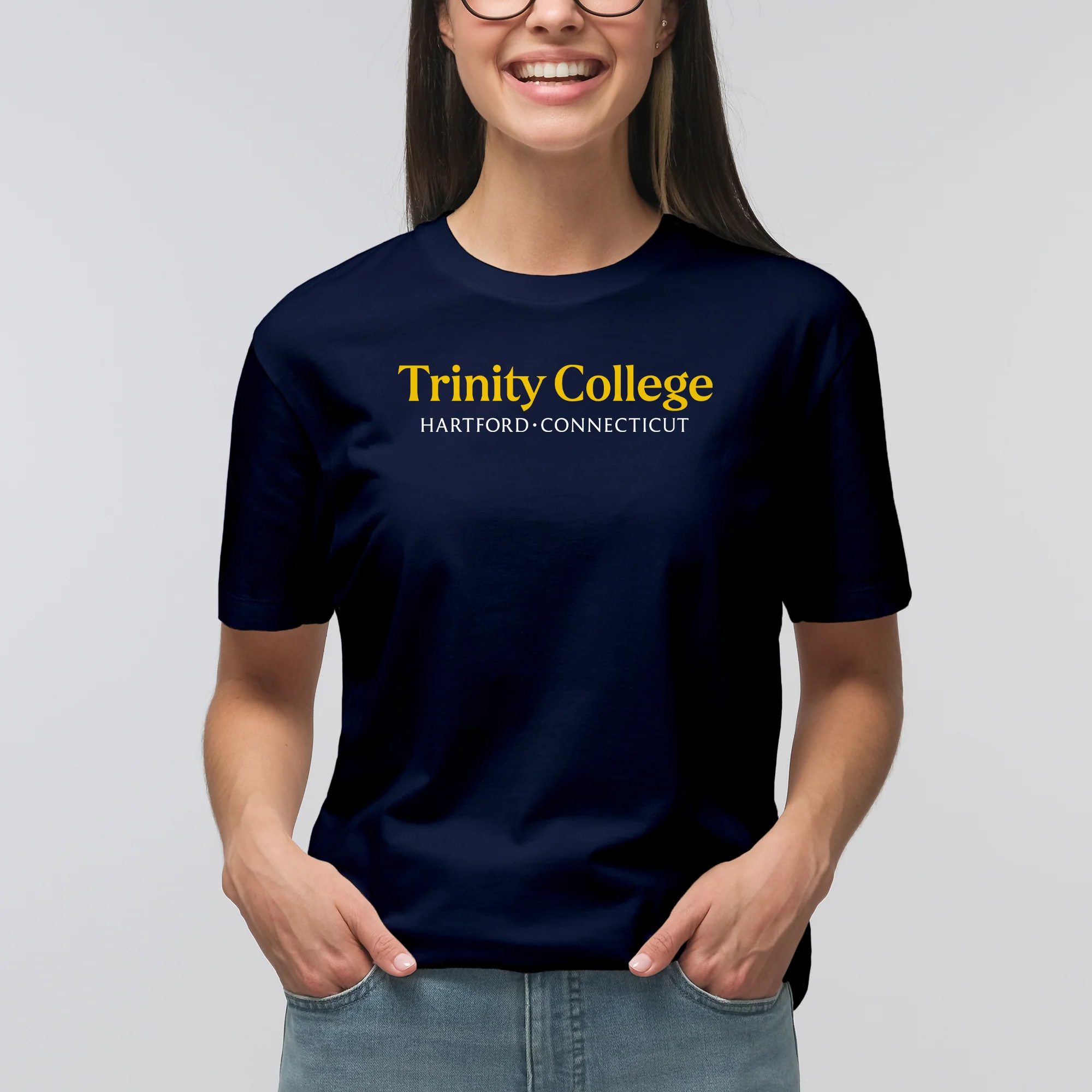 Trinity College Bantams Basic Block Cotton Short Sleeve T Shirt - Navy - Image 4