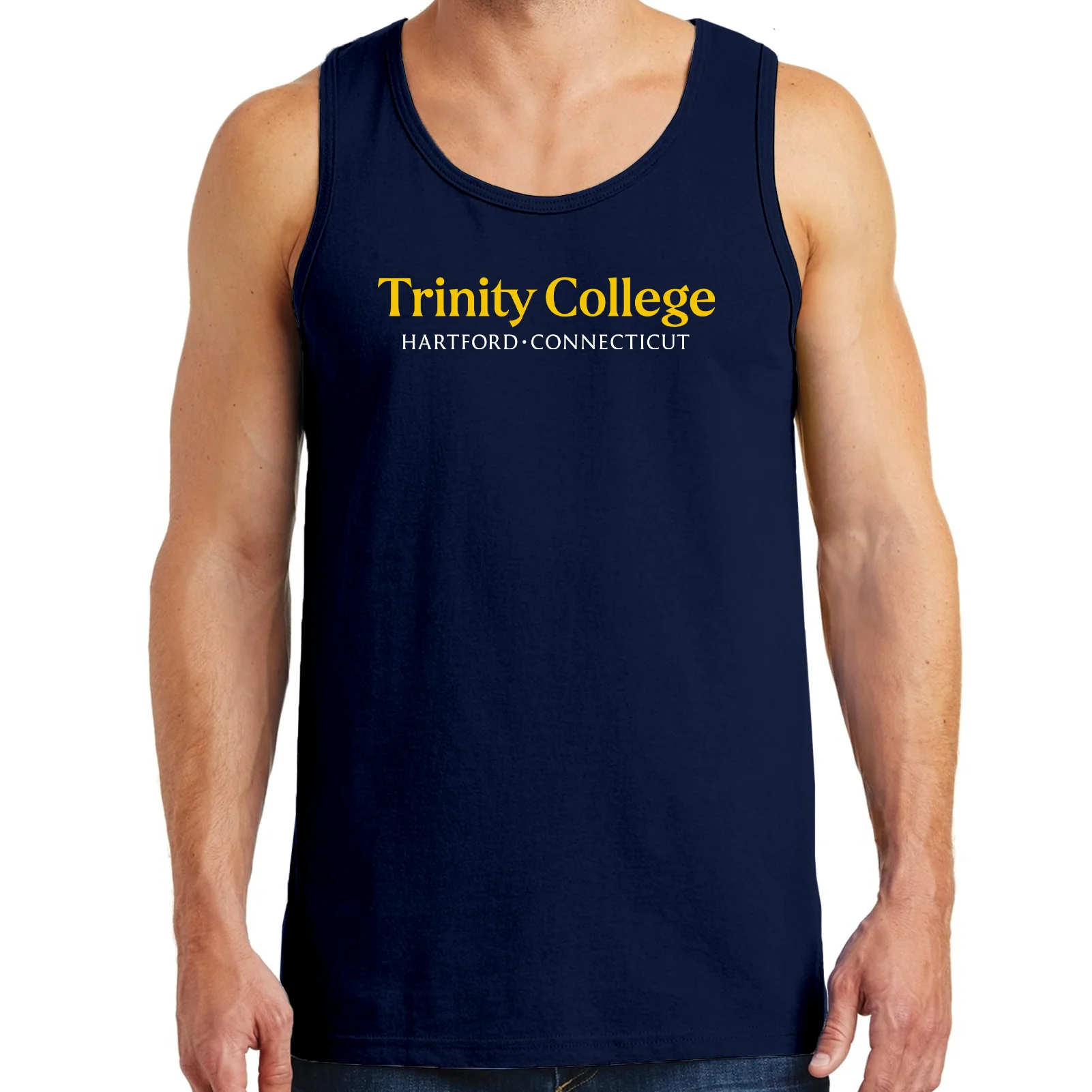 Trinity College Bantams Basic Block Heavy Cotton Tank Top - Navy - Image 3